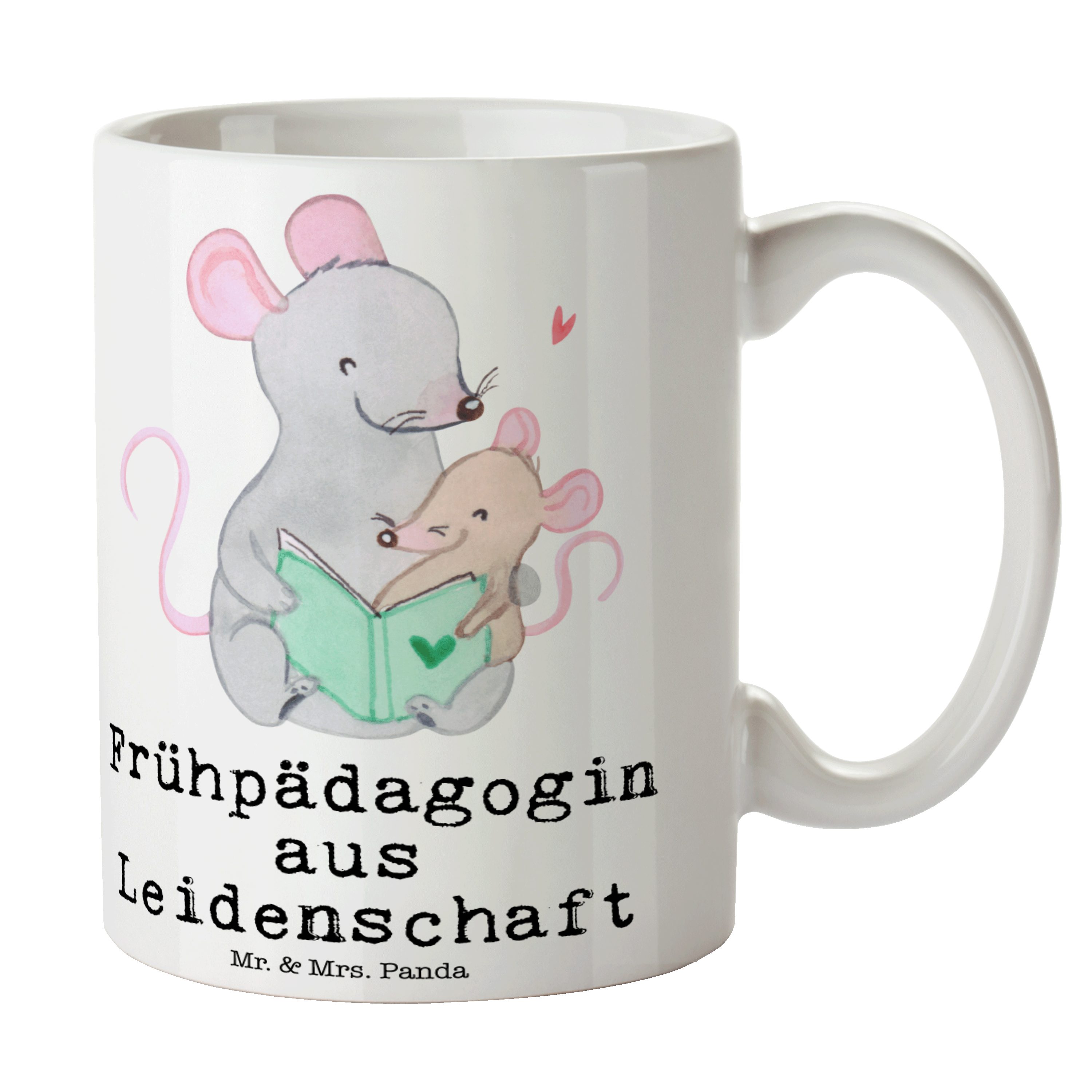 Mr. & Mrs. Panda Tasse Frühpädagogin aus Leidenschaft - Weiß - Geschenk, Porzellantasse, Aus, Keramik | Tassen