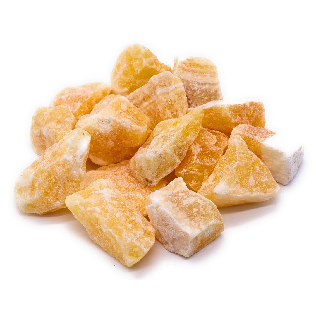 LAVISA Edelstein echte Calcit Mineralien Natursteine Dekosteine, Orangen Kristalle, Edelsteine