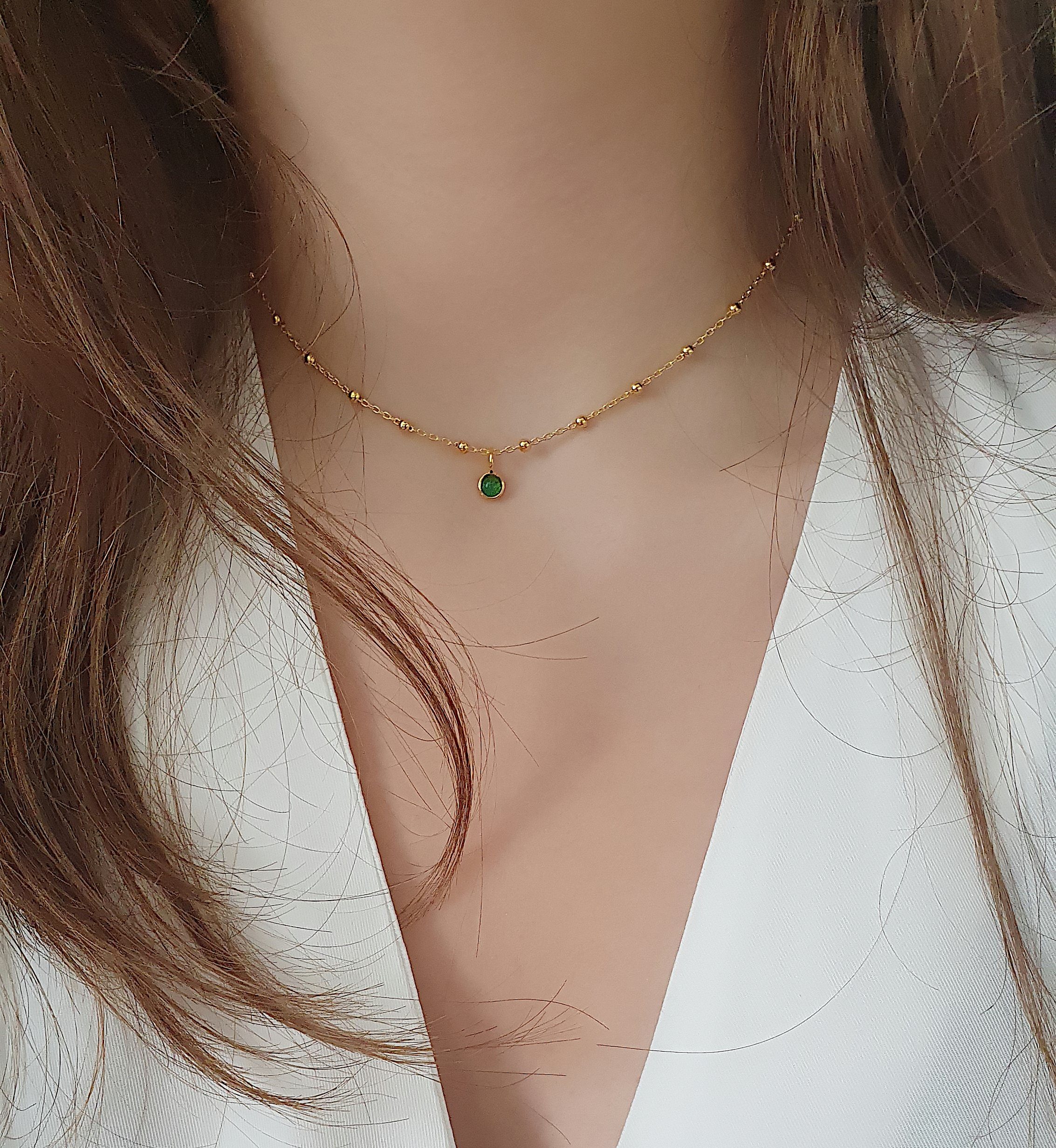 SCHOSCHON Kette mit Anhänger Grüner Achat günstig online kaufen