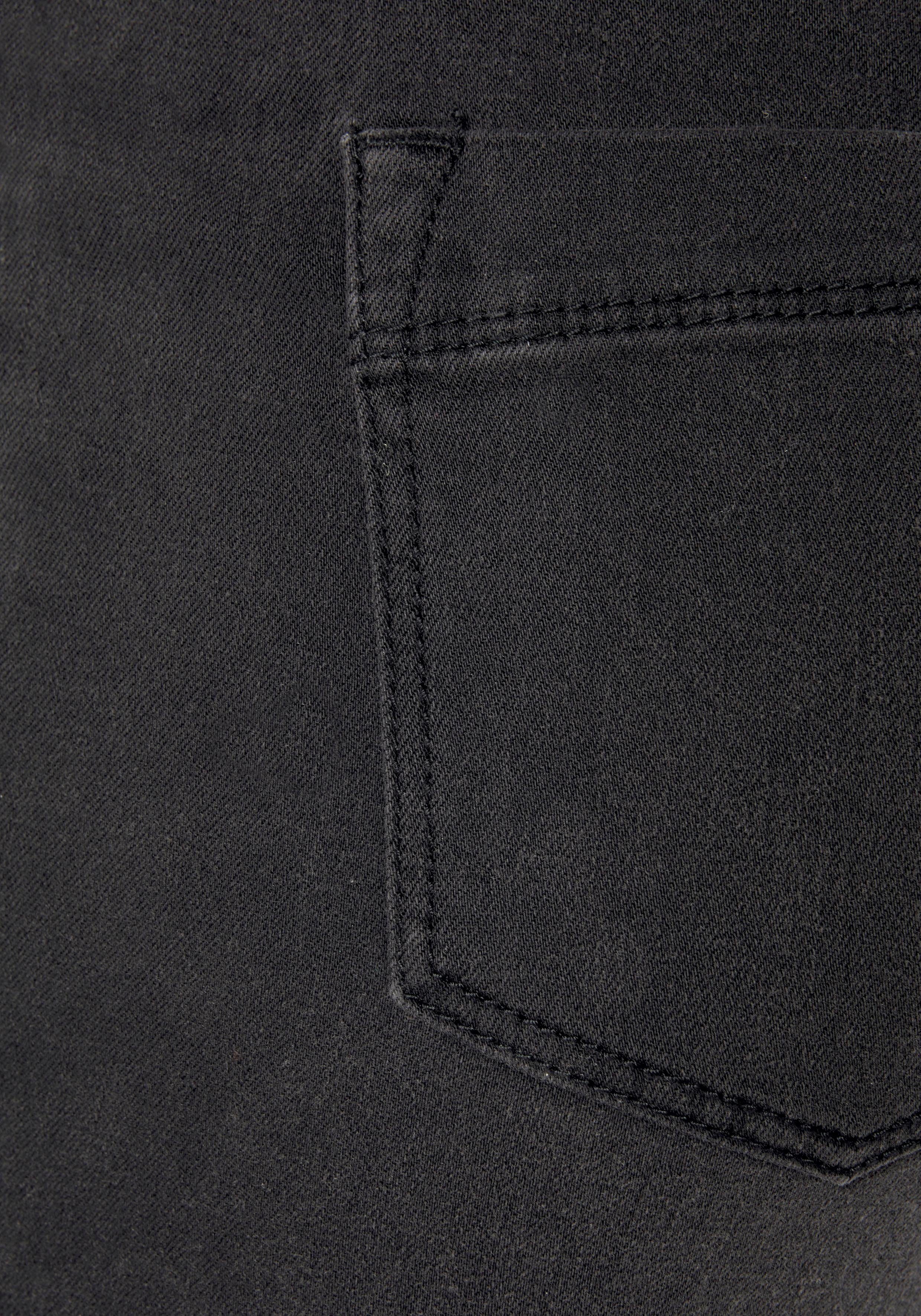 LASCANA Jeggings schmal geschnitten mit niedrigem Bund mit Reißverschlüssen am Saum, Skinny, bequeme Qualität, modisch