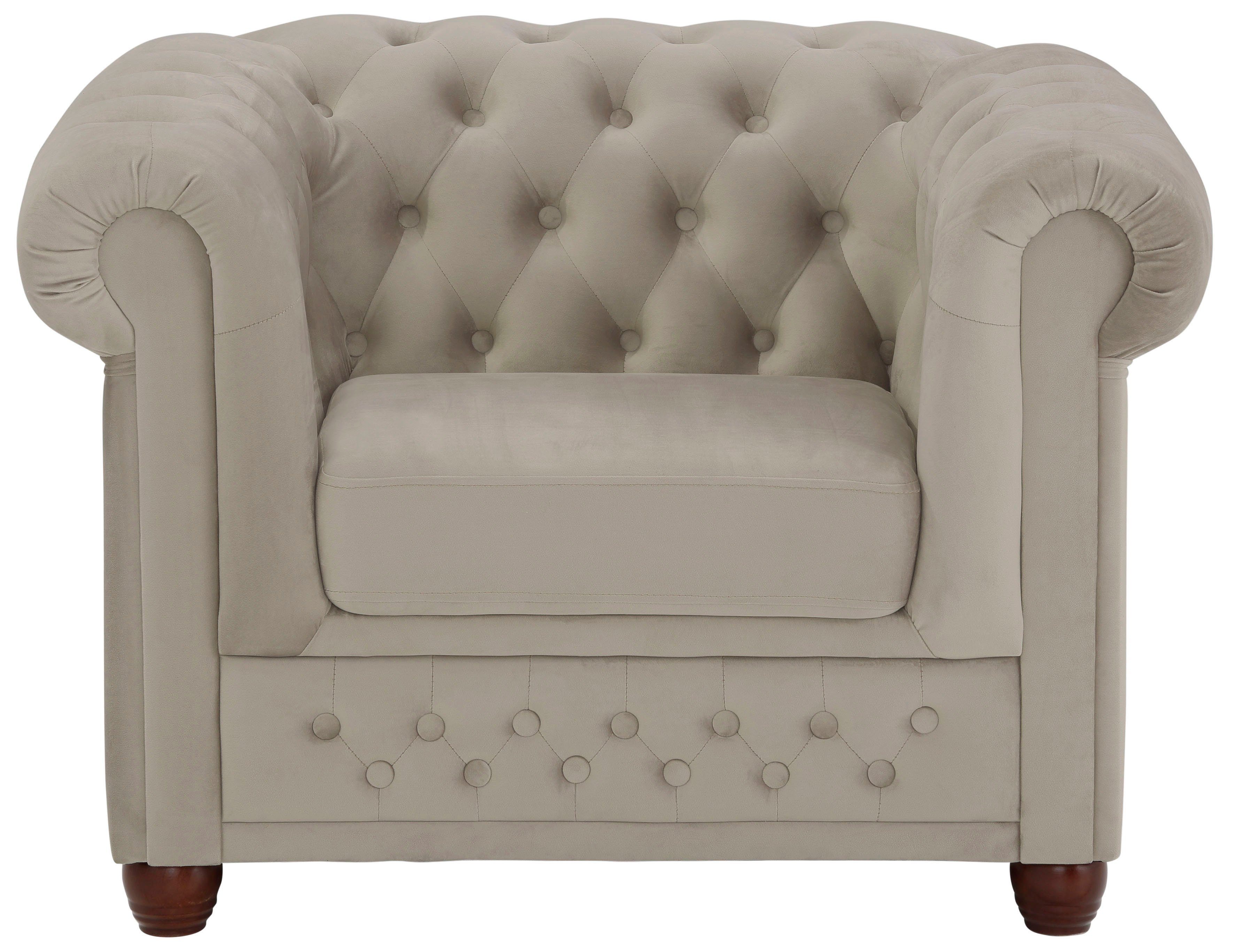 Home affaire Chesterfield-Sessel New Castle Sessel, hochwertige Knopfheftung, B/T/H: 104/86/72 cm