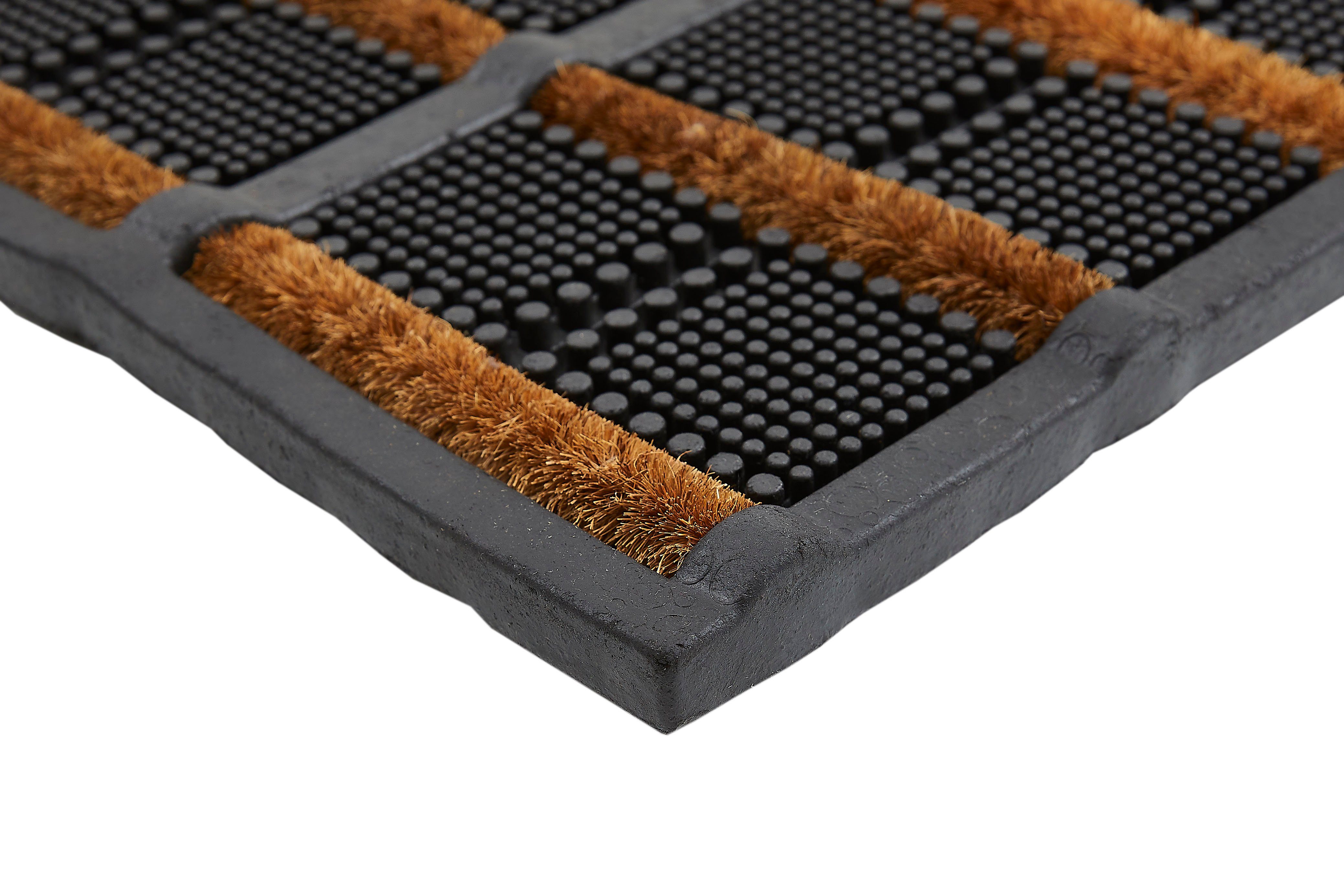 Andiamo Fußmatte Robusta, rechteckig, Höhe: 30 mm, Schmutzfangmatte, mit Bürsten aus Kokos, In- und Outdoor geeignet