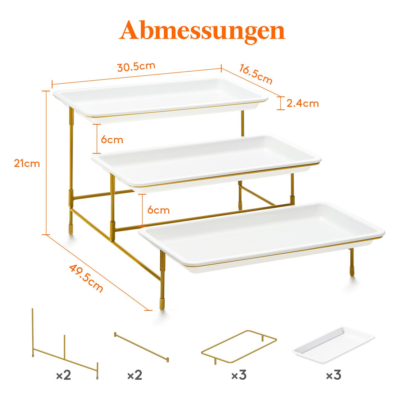 Lifewit Tortenständer 3-stufiges Serviertablett für Partyzubehör – Bild 2 von 5