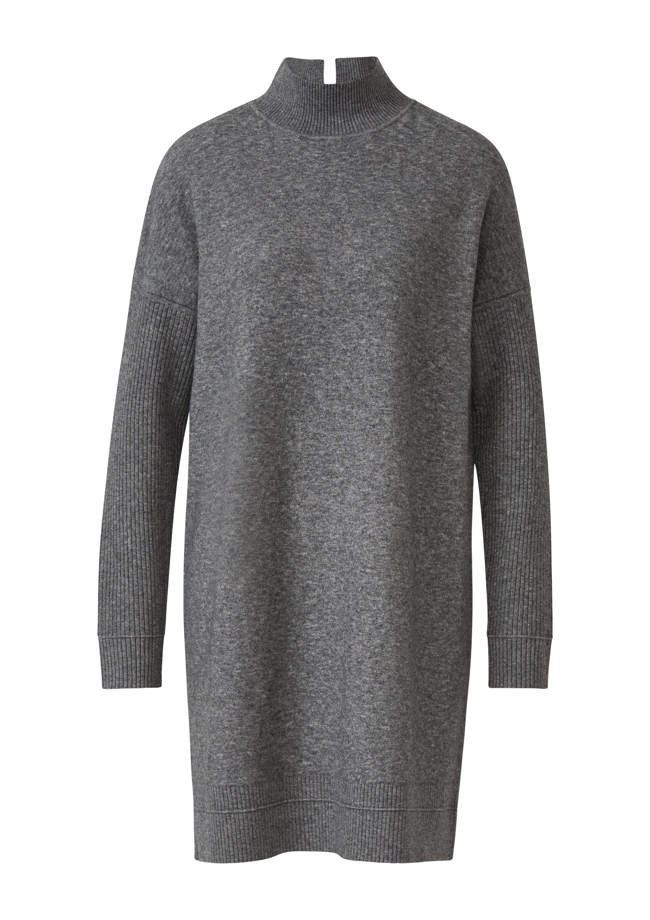 comma Midikleid Kleid Strickkleid mit Stehkragen aus Wollmix