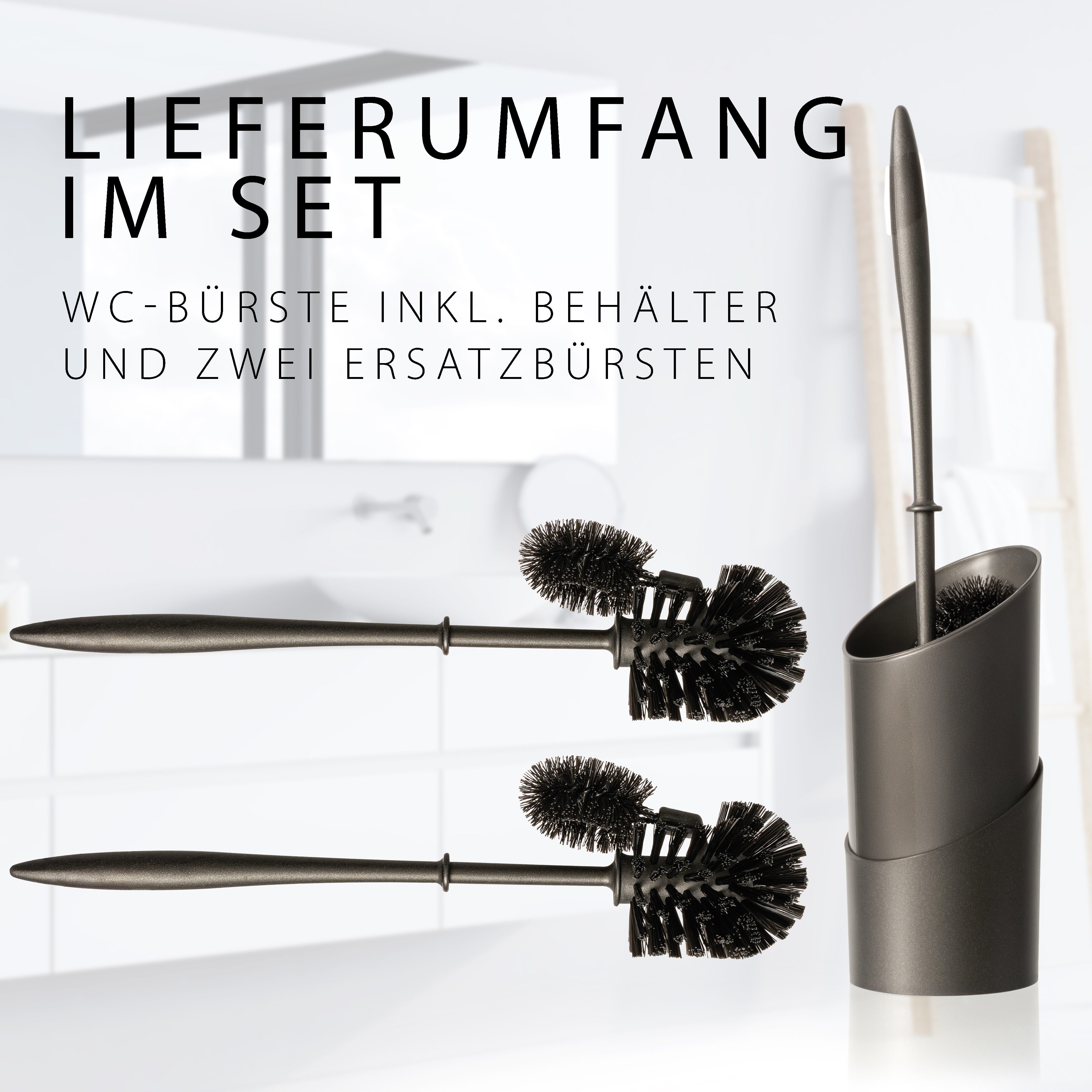 Hausfelder WC-Garnitur Klobürste mit Randreiniger WC günstig online kaufen