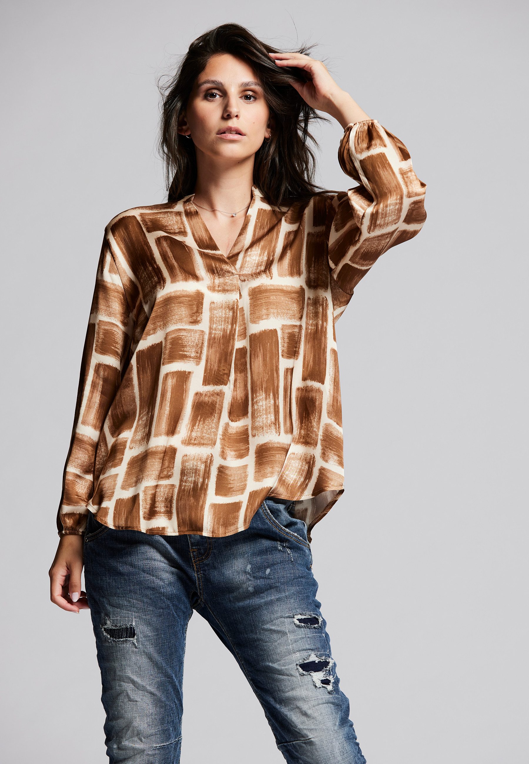 Andijamo-Fashion Druckbluse CHECK IT günstig online kaufen