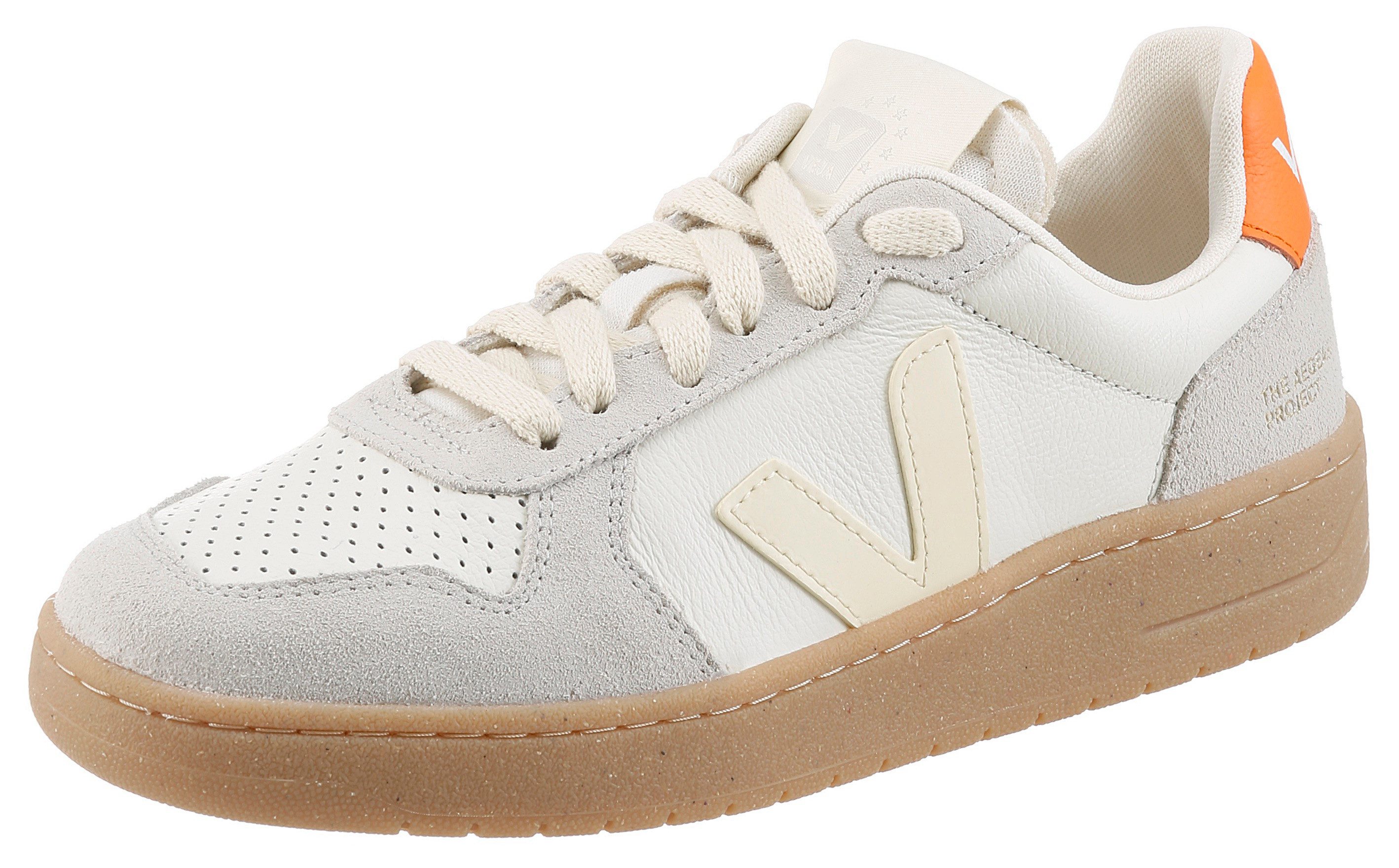 VEJA V-82 Sneaker Freizeitschuh, Halbschuh, Schnürschuh mit Kontrastbesätzen