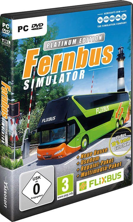 aerosoft Der Fernbus Simulator Platinum PC, Inkl. der DLCs Neoplan  Skyliner, ComfortClass HD, Anniversary Repaint Package, Multimedia Package,  Usedom online kaufen | OTTO
