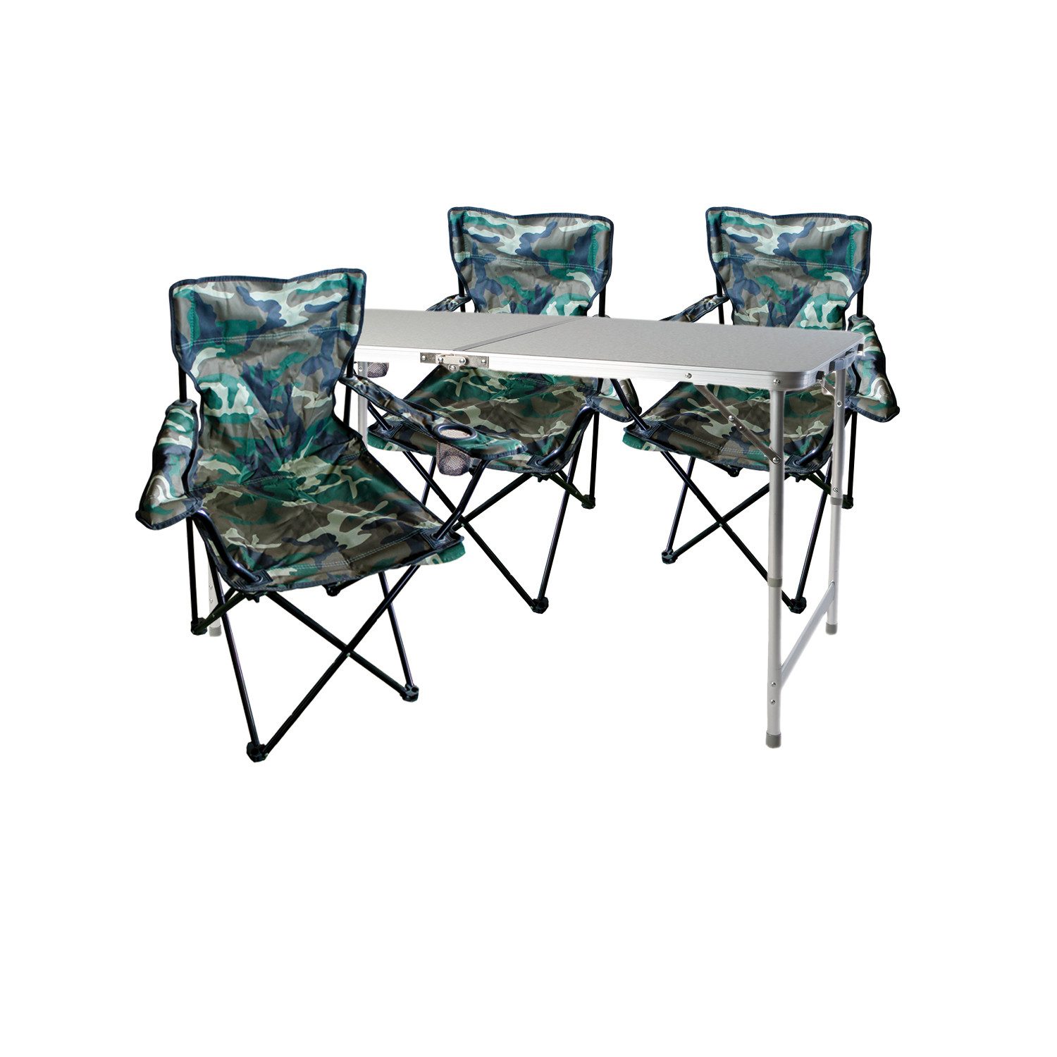 Mojawo Essgruppe 4-teiliges Campingmöbel Set Camouflage