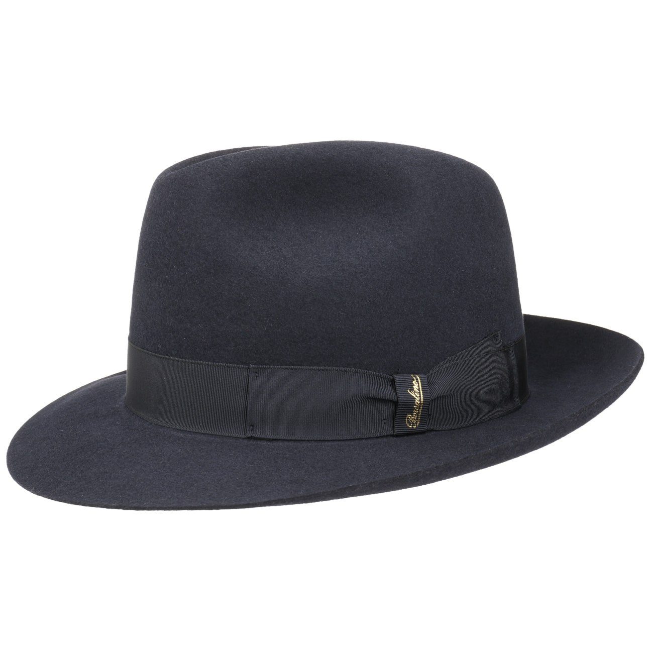 Italy (1-St) blau Borsalino mit Fedora Made Filzhut Ripsband, in