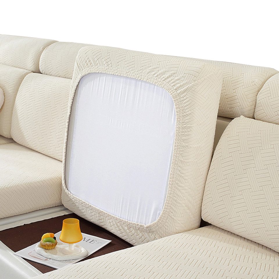 Zyronn Sofahusse Stretch Sofa Sitzkissenbezug, Sitzkissen Bezug rutschfest, Elastischer Kissenbezüge, Sofa Überzug Wohnzimmer, Sofaschoner