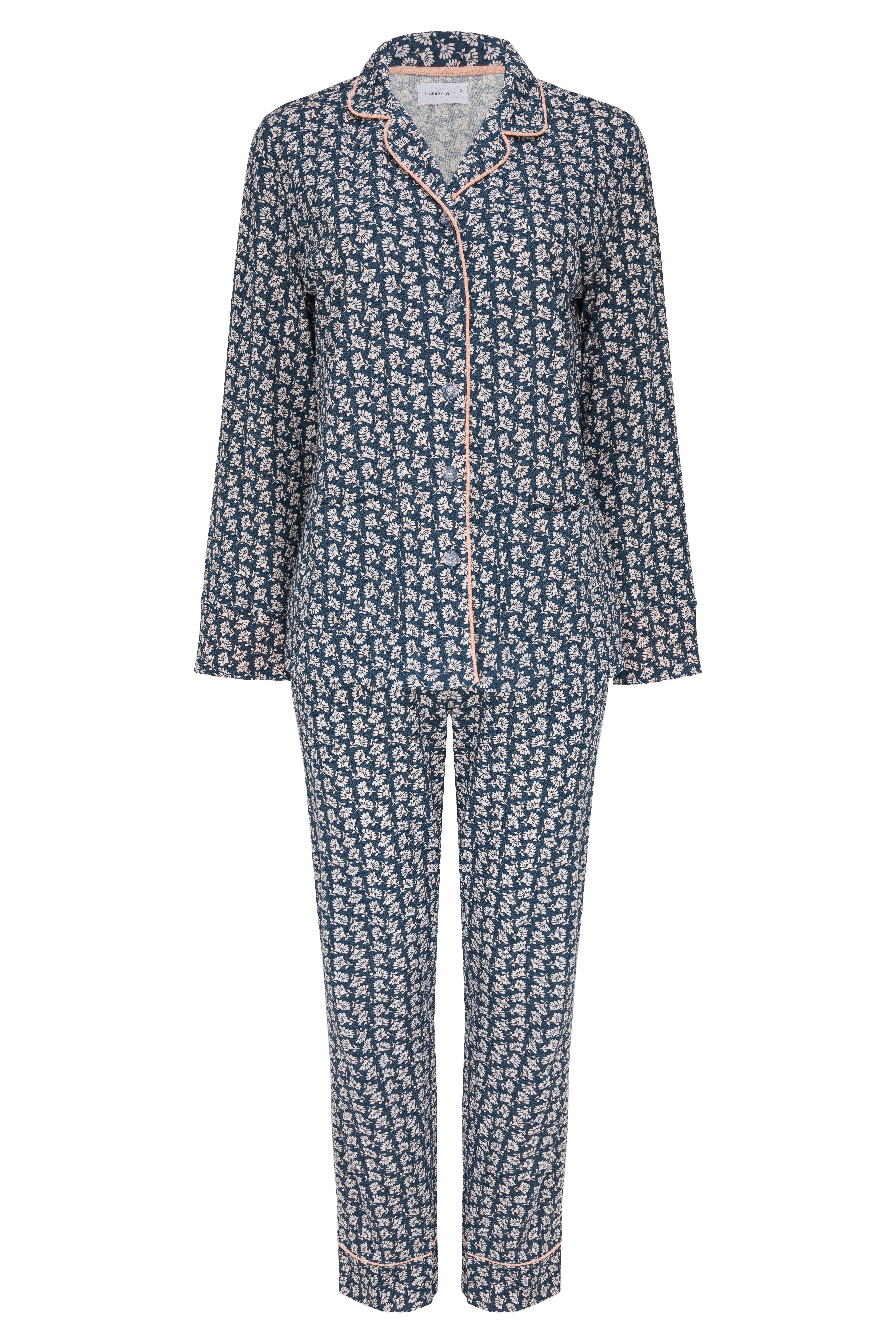 SNOOZE OFF Pyjama Schlafanzug in dunkelblau günstig online kaufen