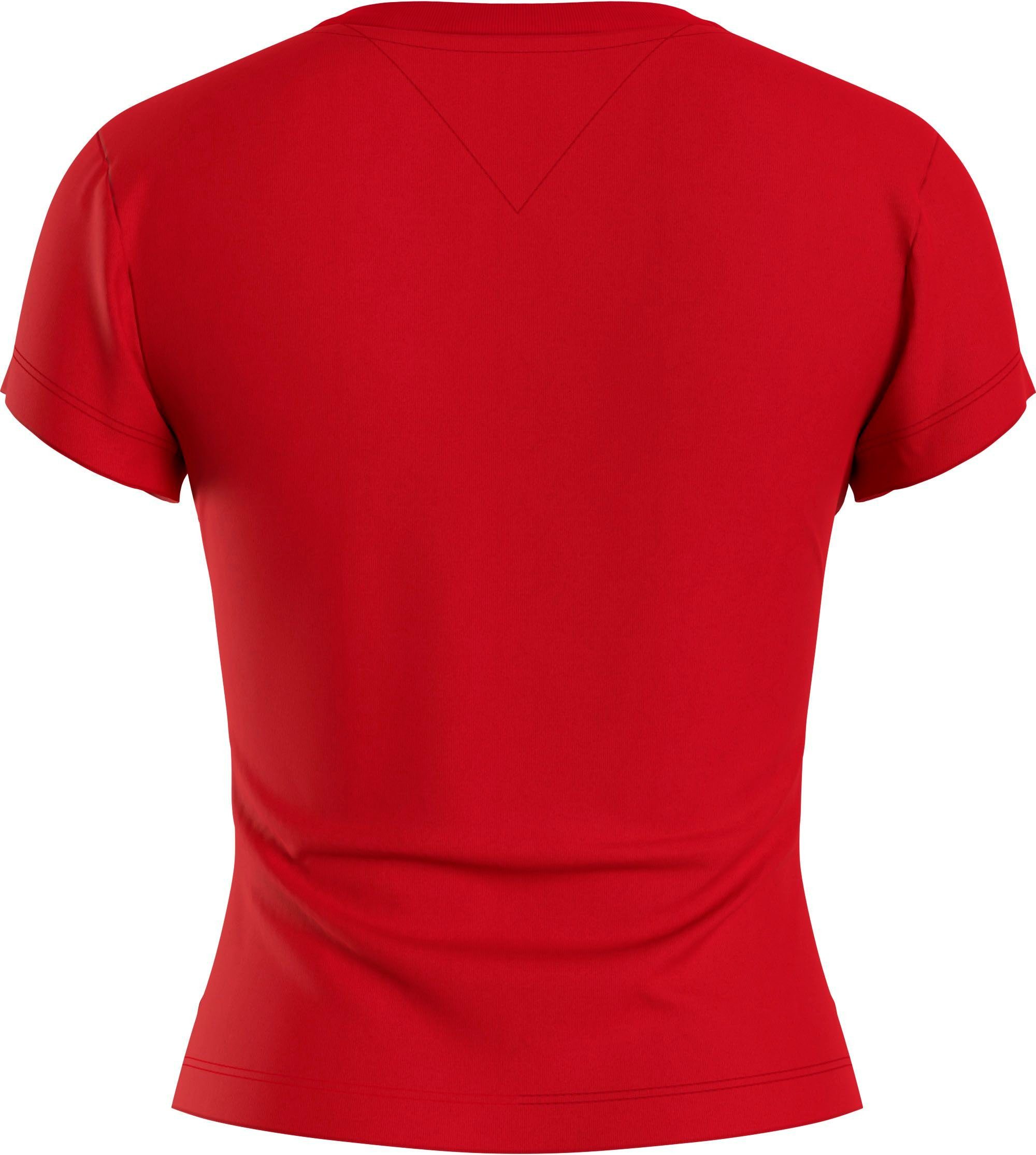 2 Deep-Crimson ESSENTIAL und T-Shirt TJW mit Tommy Jeans Logodruck BBY Logostickerei LOGO