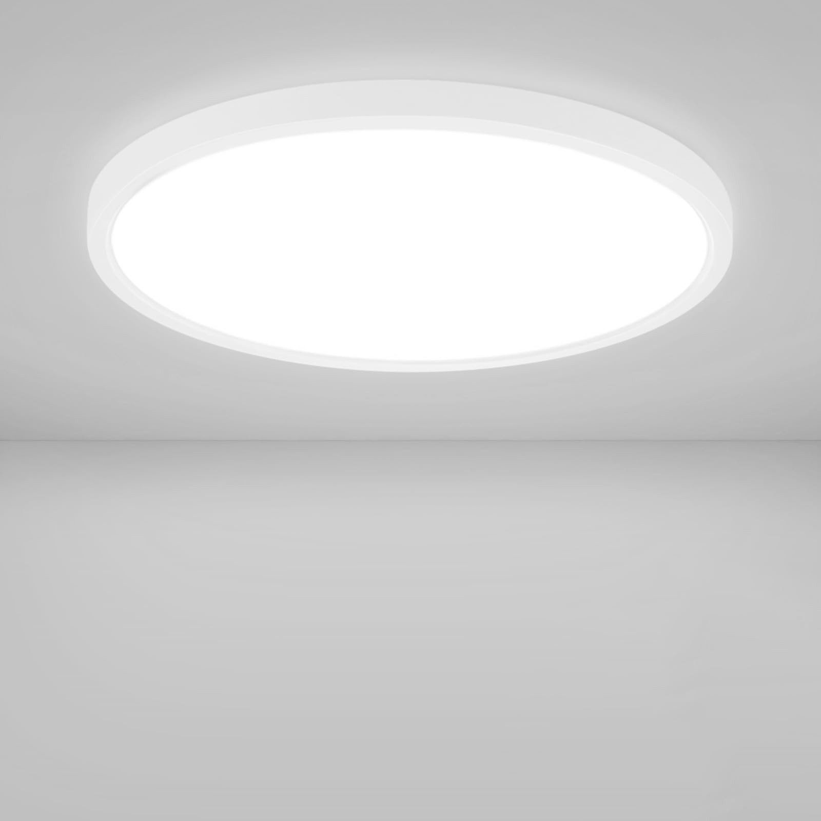 Nettlife LED Panel Kaltweiß Deckenleuchte Flach Rund Ø22cm Tageslichtweiß 6500K Panel, LED fest integriert, Kaltweiß, für Flur, Küche, Esszimmer, Wohnzimmer, Schlafzimmer, Kinderzimmer