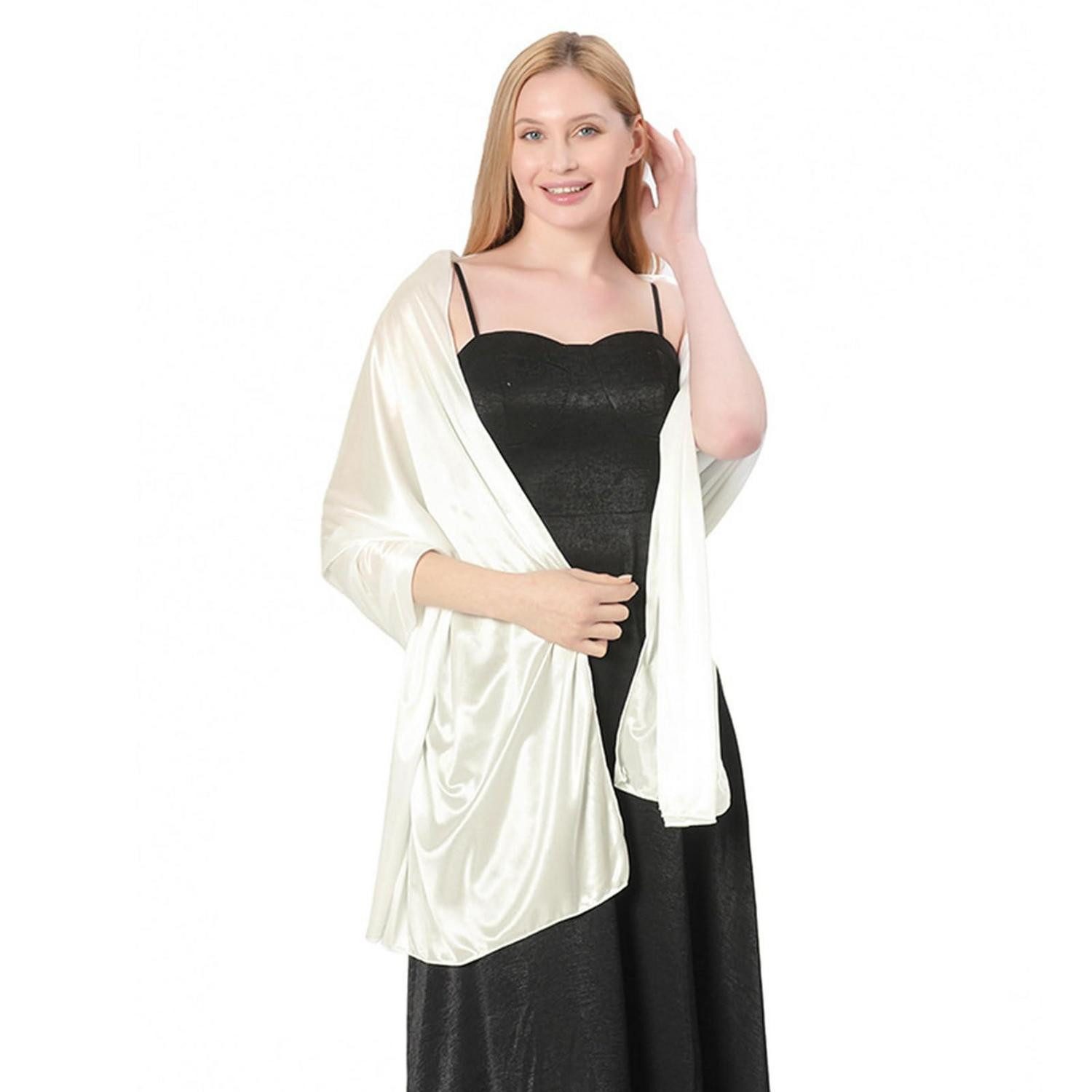 LuxusKollektion Seidenschal Seidiger Satin Schal 200x70cm, (1-St)
