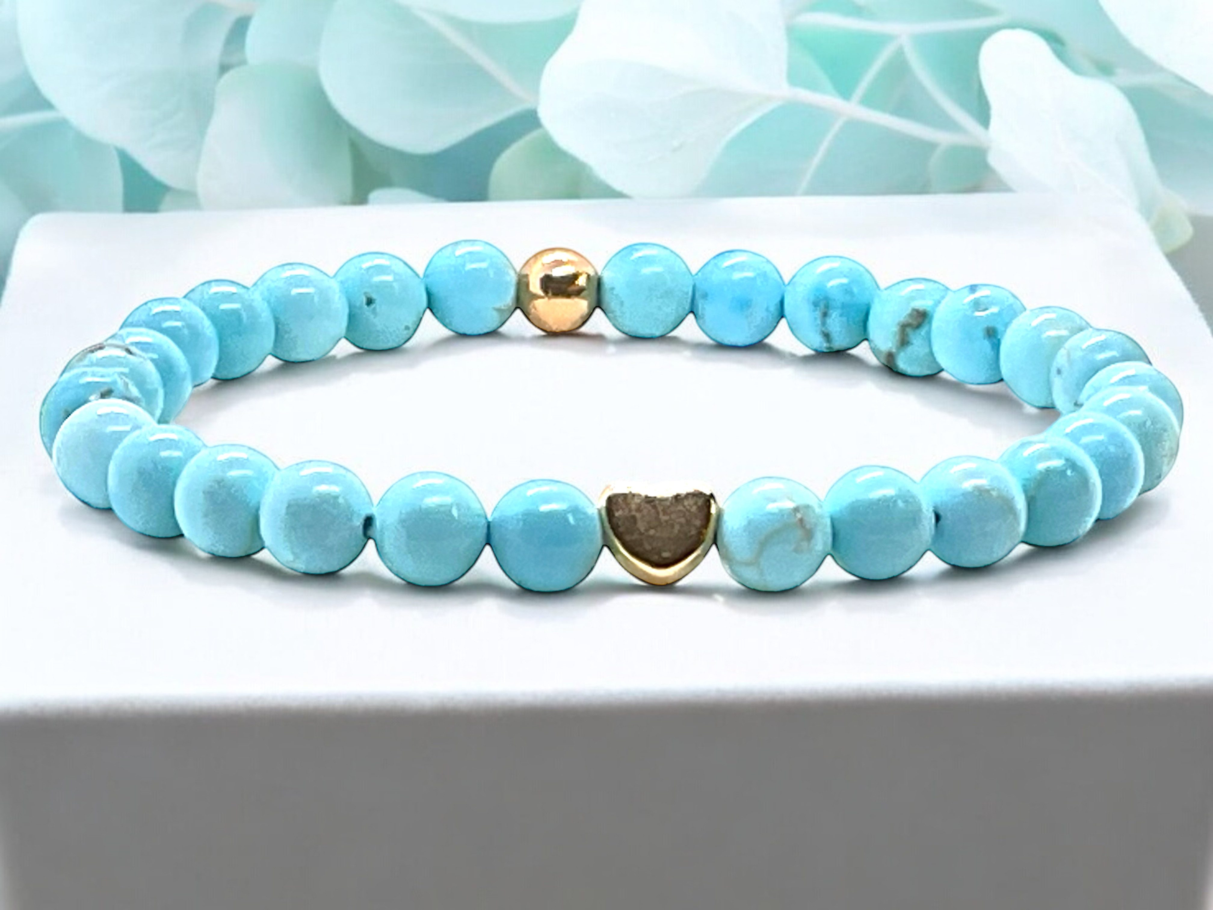 Steinfixx® Perlenarmband Türkis Edelsteinarmband mit 333 günstig online kaufen