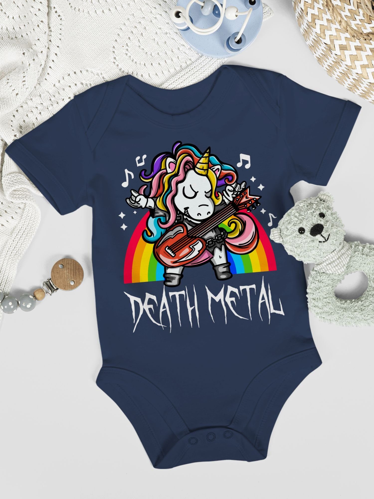 Shirtracer Shirtbody Death Metal Einhorn Sprüche Baby
