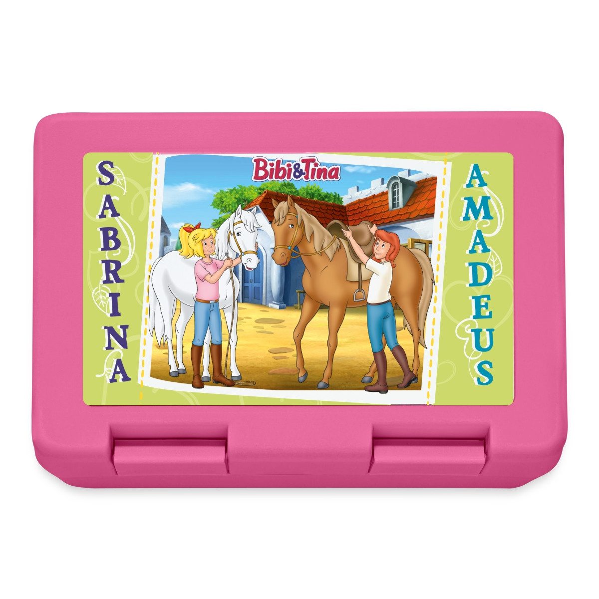Spreadshirt Lunchbox Bibi und Tina mit Amadeus und Sabrina Brotdose Lunchbox, Plastik, Aluminium