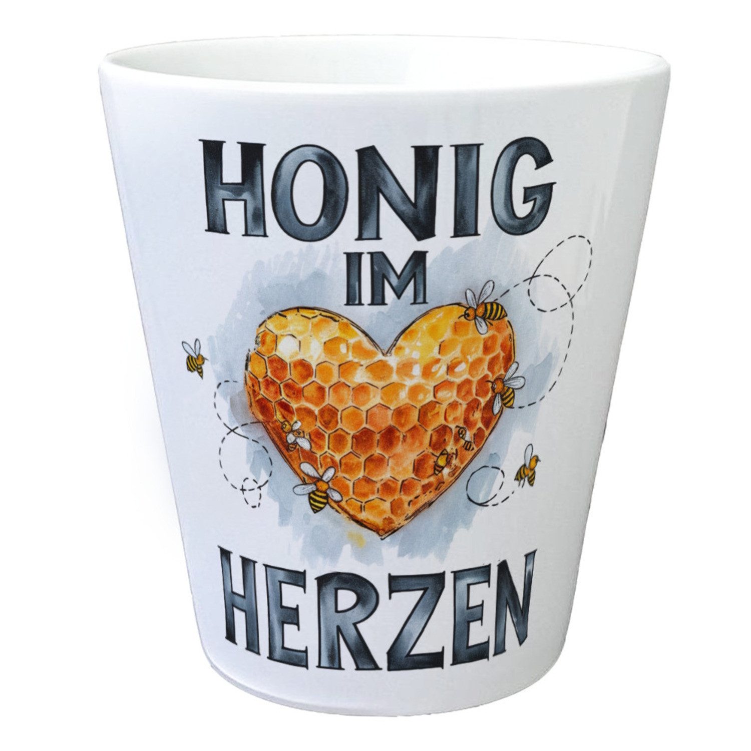 Blumentopf Honig im Herzen Blumentopf Herz Honigwaben