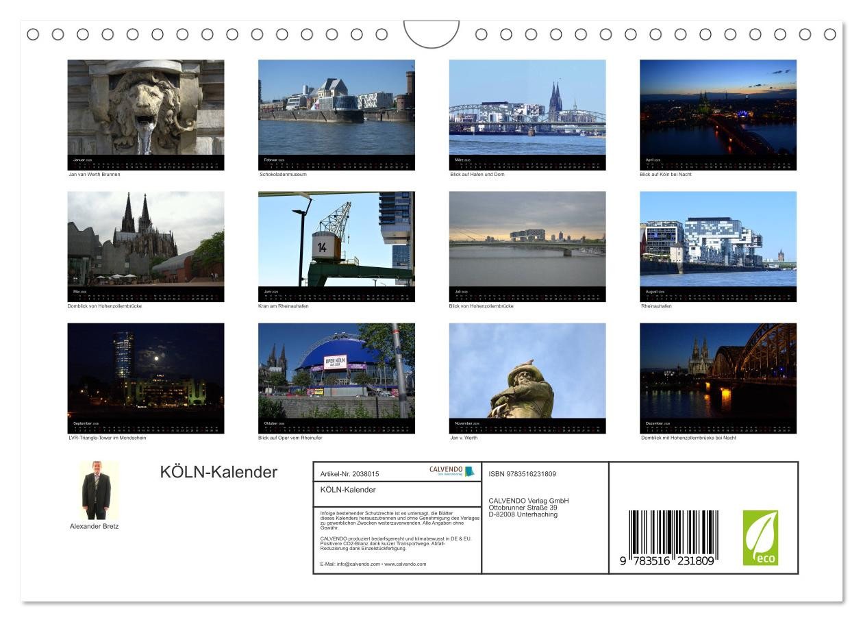 Thumbnail - CALVENDO Wandkalender KÖLN-Kalender (Wandkalender 2026 DIN A4 quer), CALVENDO Monatskalender
