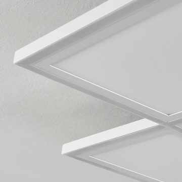 hofstein Deckenleuchte »Quizano« moderne Deckenlampe aus Metall/Kunststoff in Weiß, CCT 2700-5000 Kelvin, 67, 5cm, dimmbar über Fernbedienung, 2900 Lumen, 1xLED 21 Watt