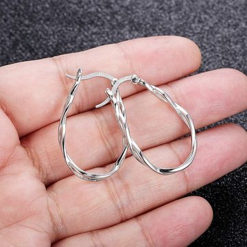 SOTOR Paar Ohrhänger Paar Ohrhänger Creolen Twist Irish Celtic Knot Ohrringe (1-tlg), für Frauen (2-tlg), 925 Sterling Silber