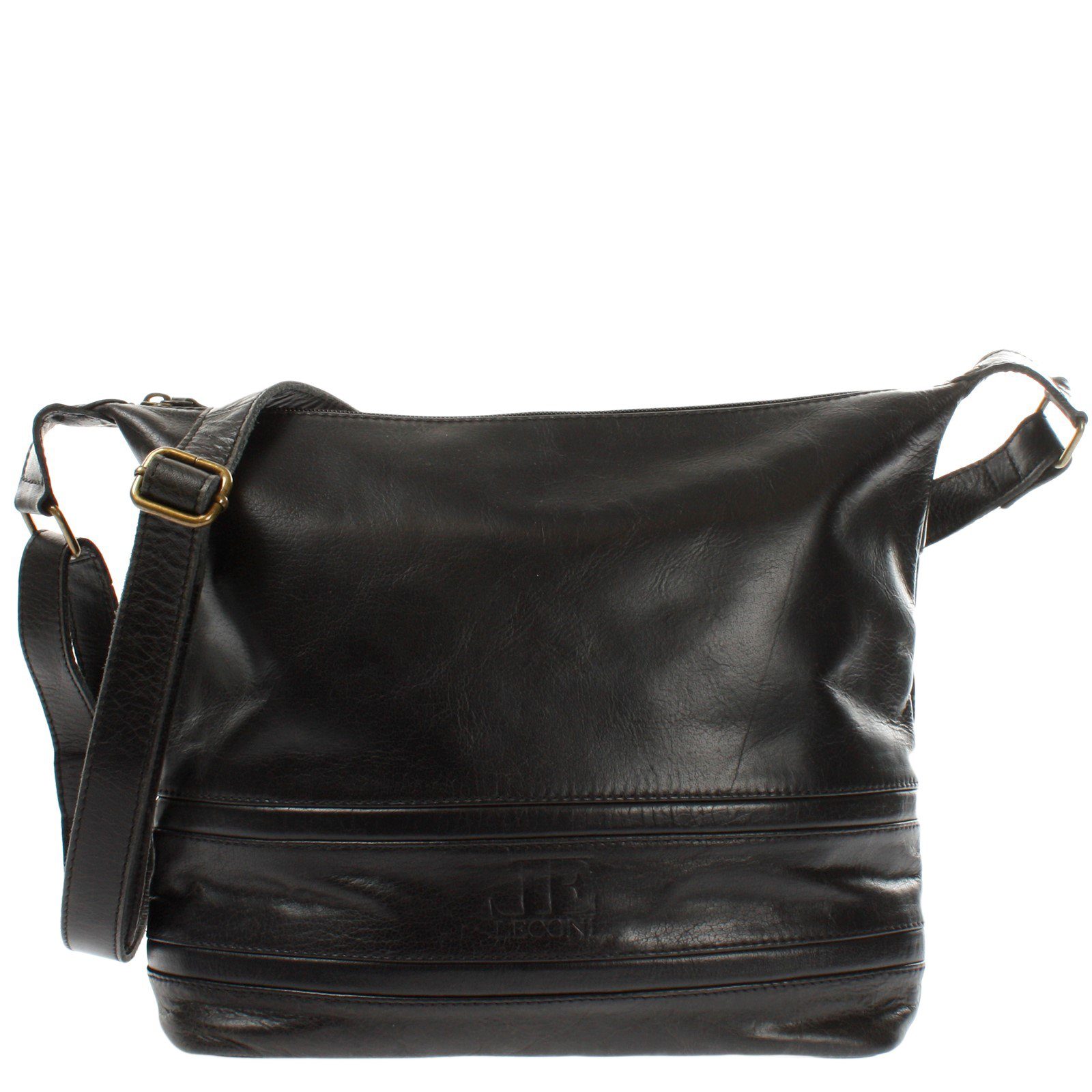 LECONI Umhängetasche Handtasche Beuteltasche Ledertasche Сумки для покупок Damentasche Leder LE0064, Echtleder – verstellbarer Schulterriemen – 33×28×10 cm