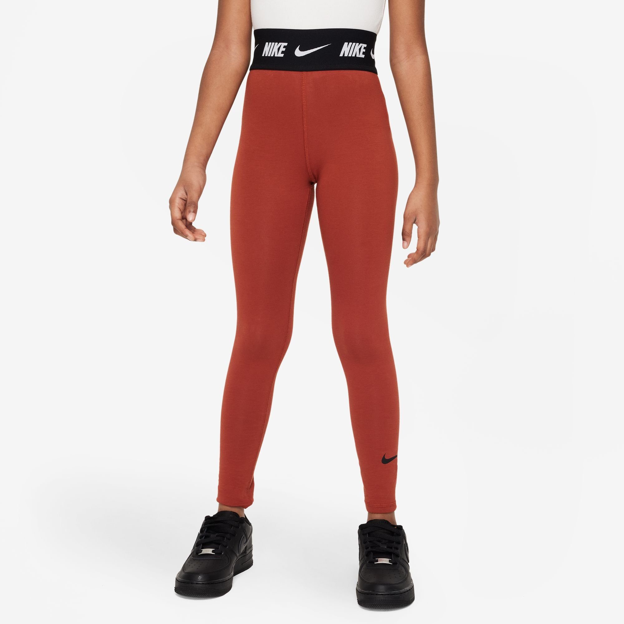 Nike Sportswear Leggings G NSW FAV HW LGGNG SW - für Kinder RUGGED ORANGE/DK SMOKE GREY