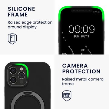 kalibri Handyhülle Silikon Hülle für Apple iPhone 12 Pro -, Case kompatibel mit MagSafe - Cover mit Stand Fingerhalter
