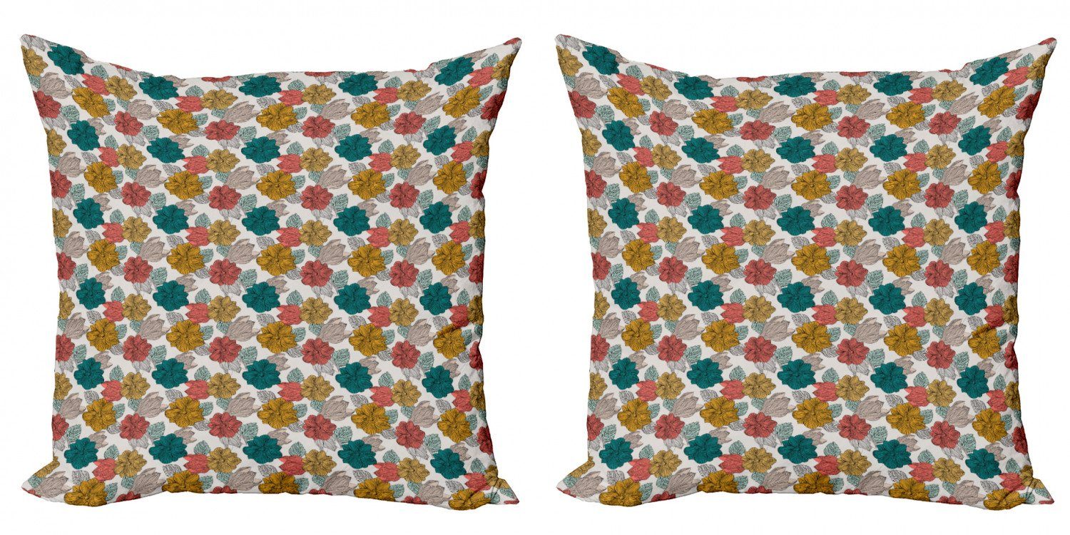 Kissenbezüge Modern (2 Doppelseitiger Accent Blumen Blumen-Blumensträuße Digitaldruck, Abakuhaus Stück),