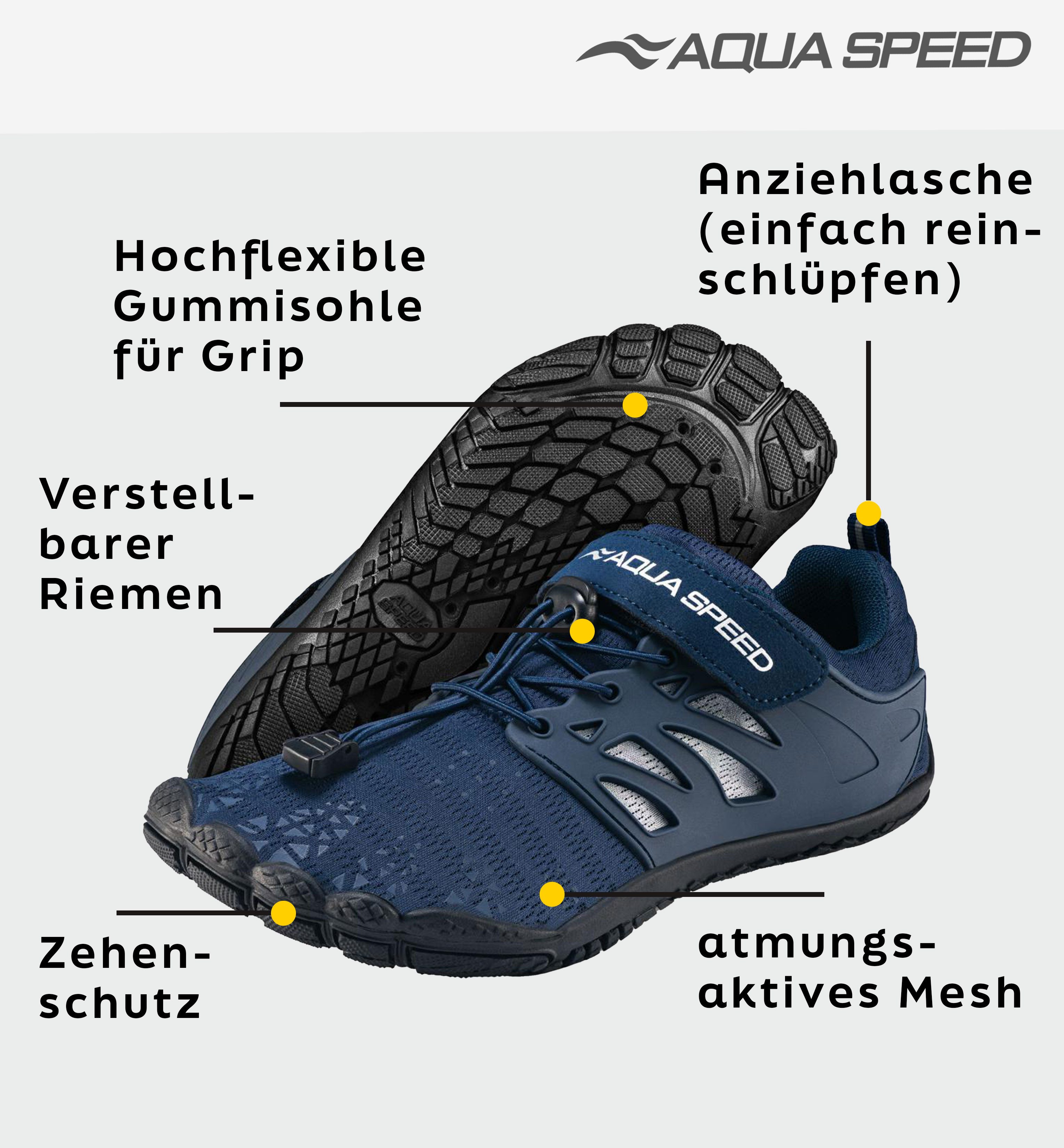 Aqua Speed Taipan Strandschuhe Gr. 40 – Navy mit Mikrofaserhandtuch Wassers günstig online kaufen