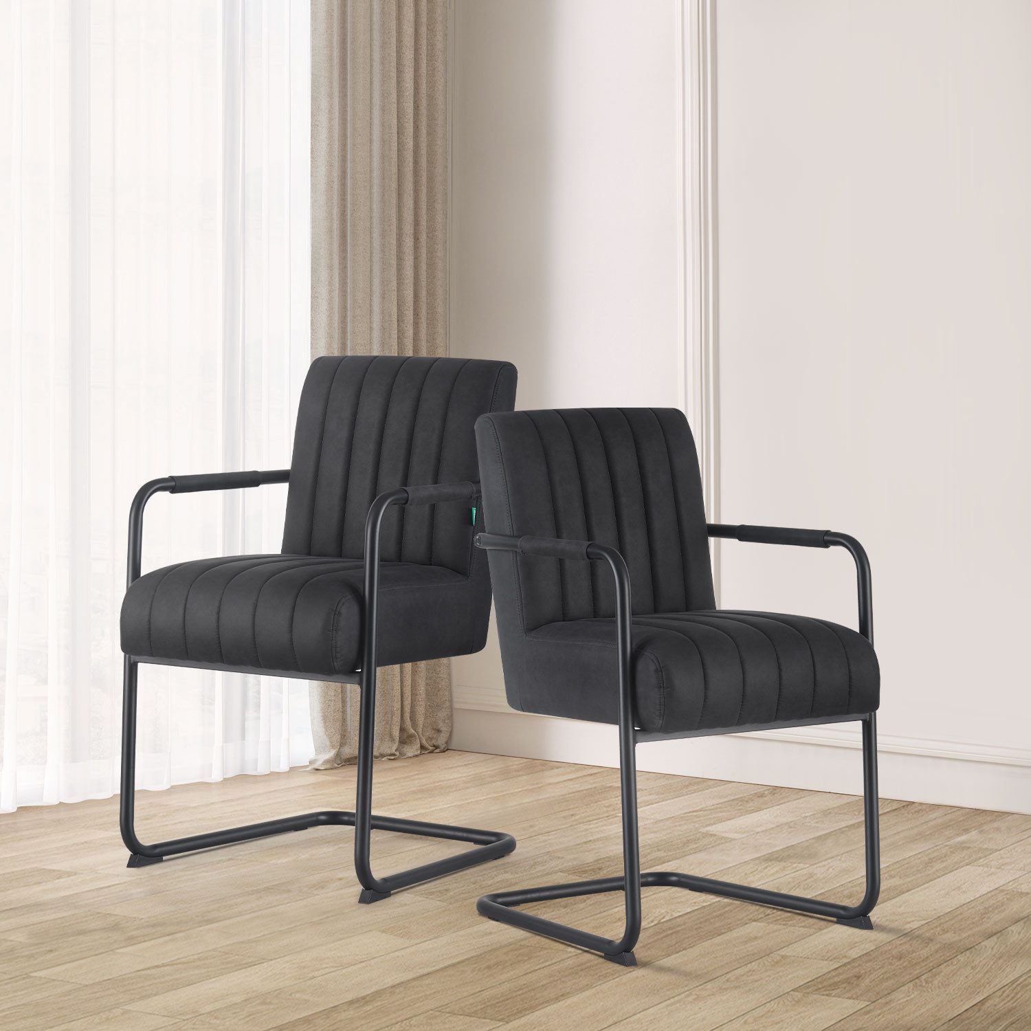 DUBI Möbel Freischwinger BEN, Besucherstuhl, Konferenzstuhl mit Federkernpo günstig online kaufen