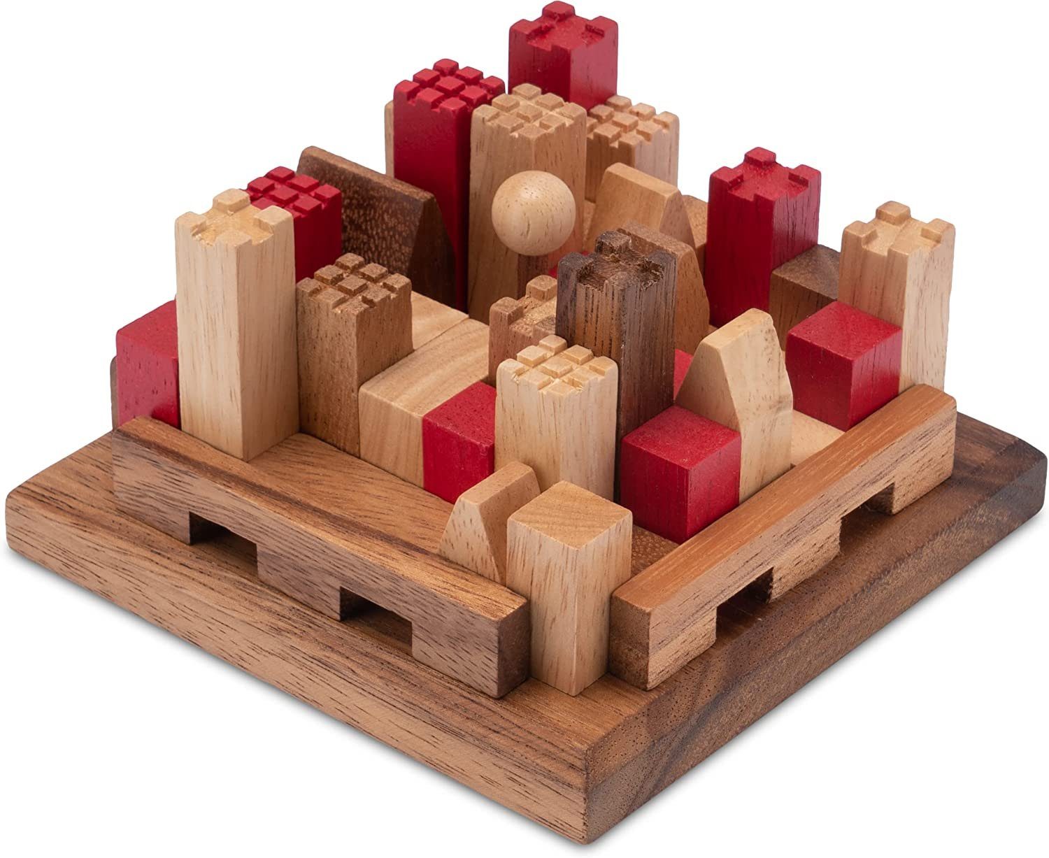 Logoplay Holzspiele Spiel, Castle – Baue deine eigene Burg! Anspruchsvolles 3D-Puzzle aus edlem Holz mit vielen SpielvariantenHolzspielzeug