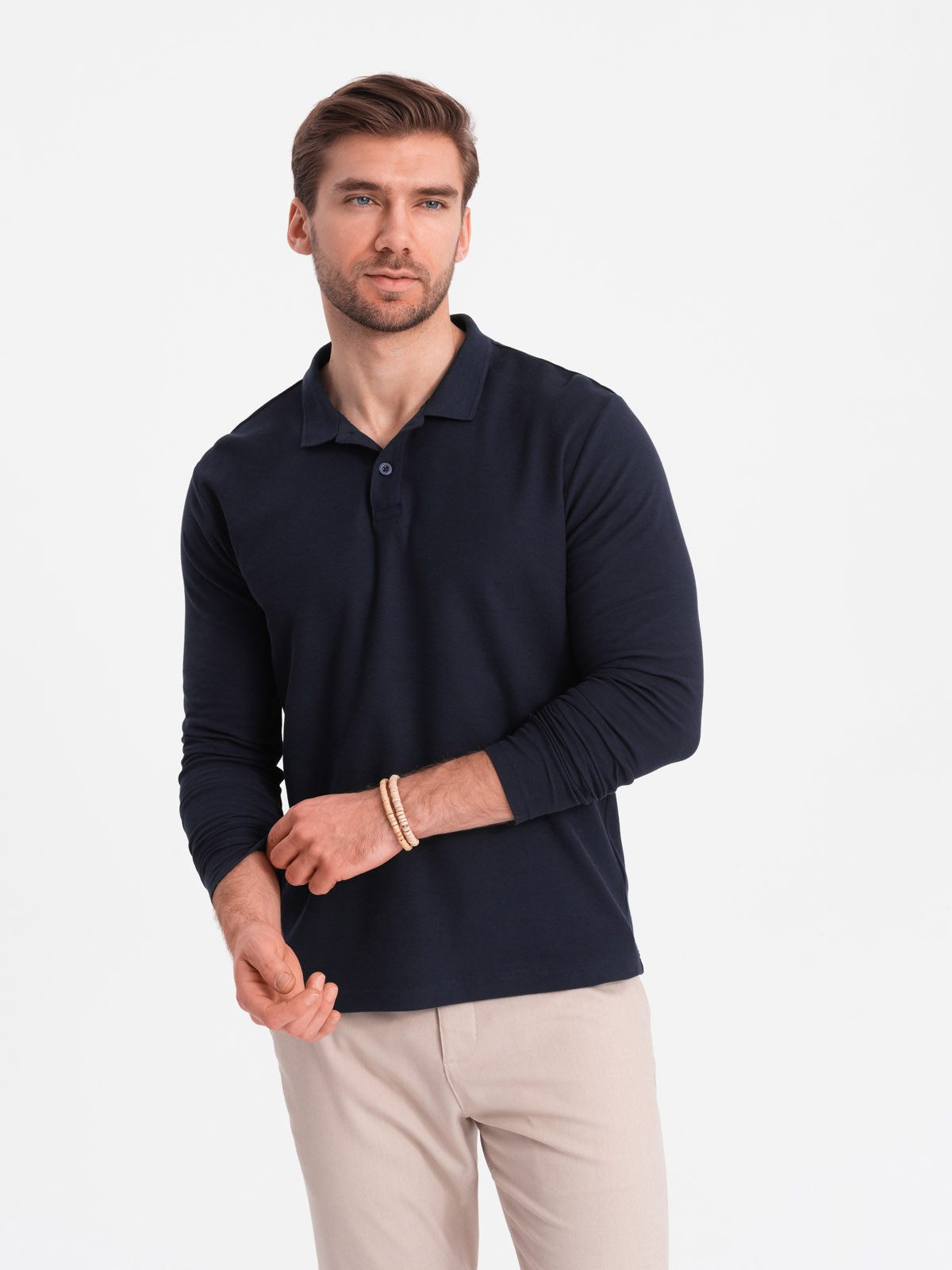Longsleeve Herren Longsleeve mit Polokragen