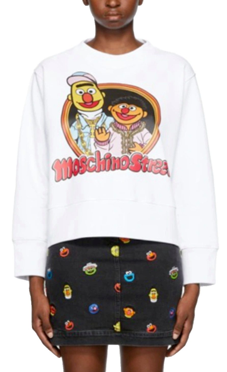Moschino Sweatshirt X SESAME STREET Bert & Ernie Sweatshirt Sweater Pulli Пуловеры Moschino x Sesame Street© Kollaboration