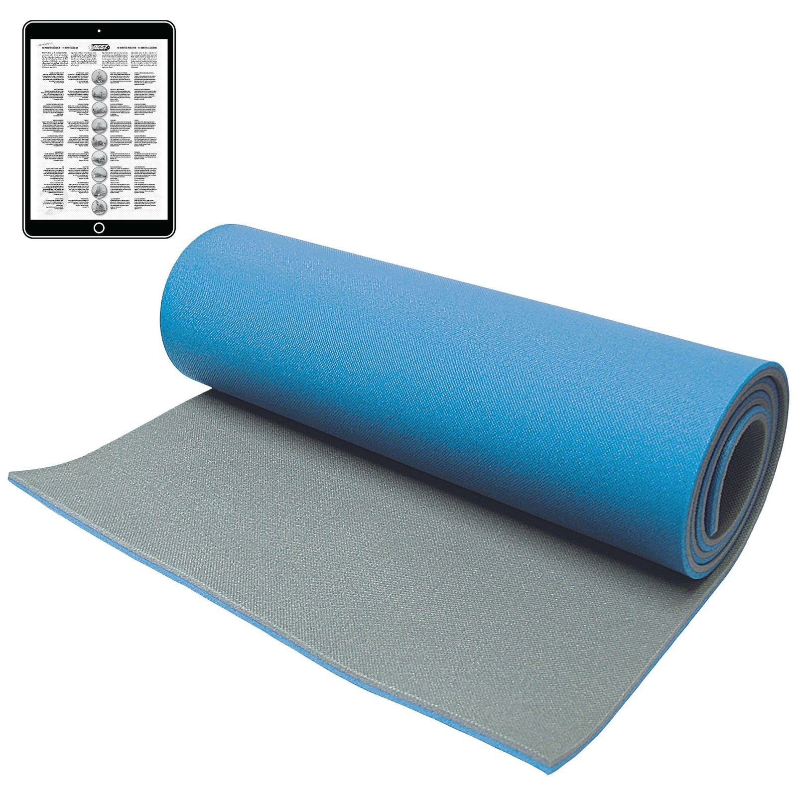 Best Sporting Hochsprungmatte Yoga Matte dicker in 200 x 60 x 1,3cm I Gymnastikmatte, ideal als Yoga Matte, Fitness Matte oder Pilatesmatte I Sportmatte Fitnessmatte rutschfest I Yoga Mat aus schadstoffgeprüftem PE - blau, Durch das dicke Material von 1,3 cm ist sie gelenkschonend und angenehm weich für Knie, Ellbogen und Hüften.