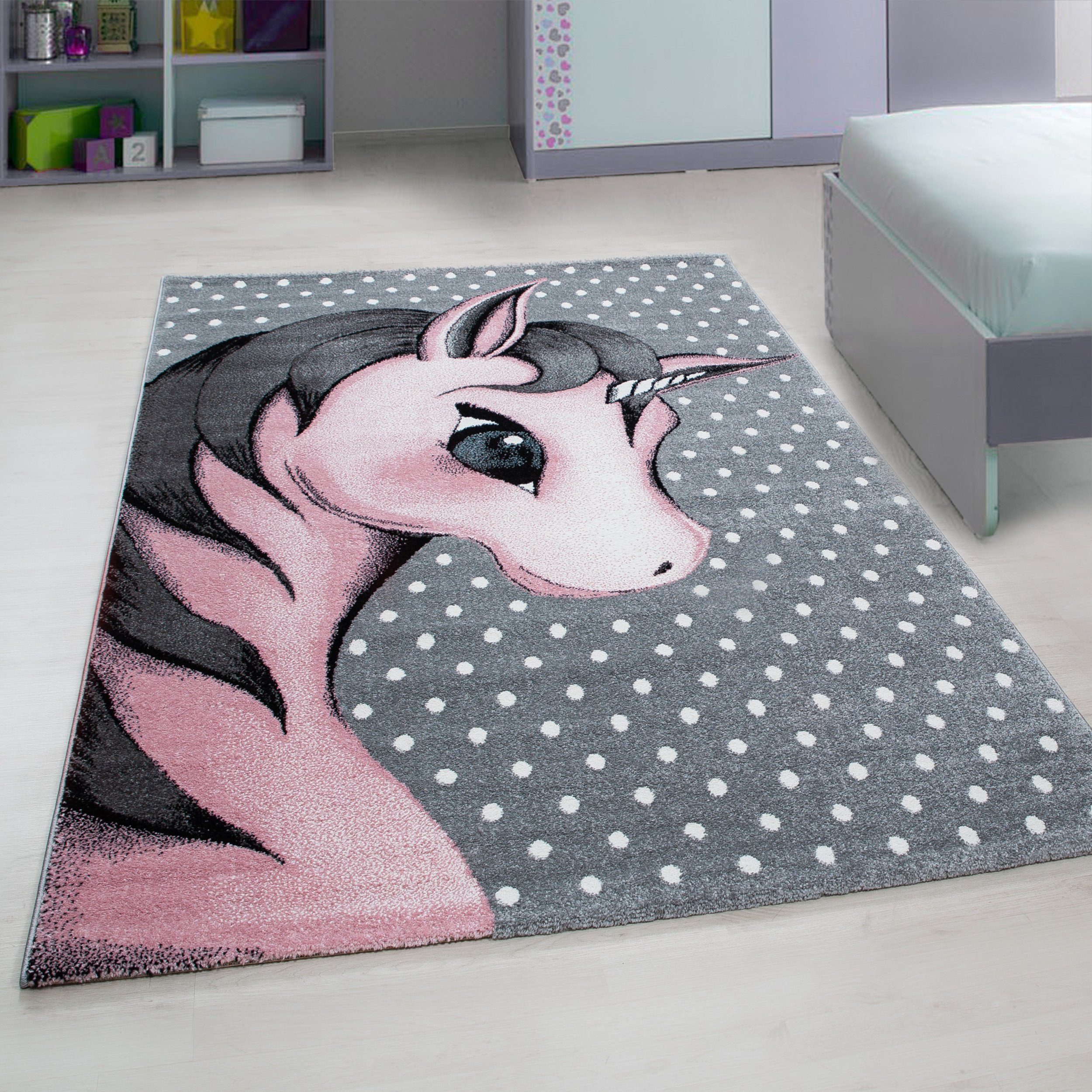 Stilvoll Günstig Kinderteppich Teppich für den Flur oder Küche Einhorn-Design, Läufer, Höhe: 11 mm