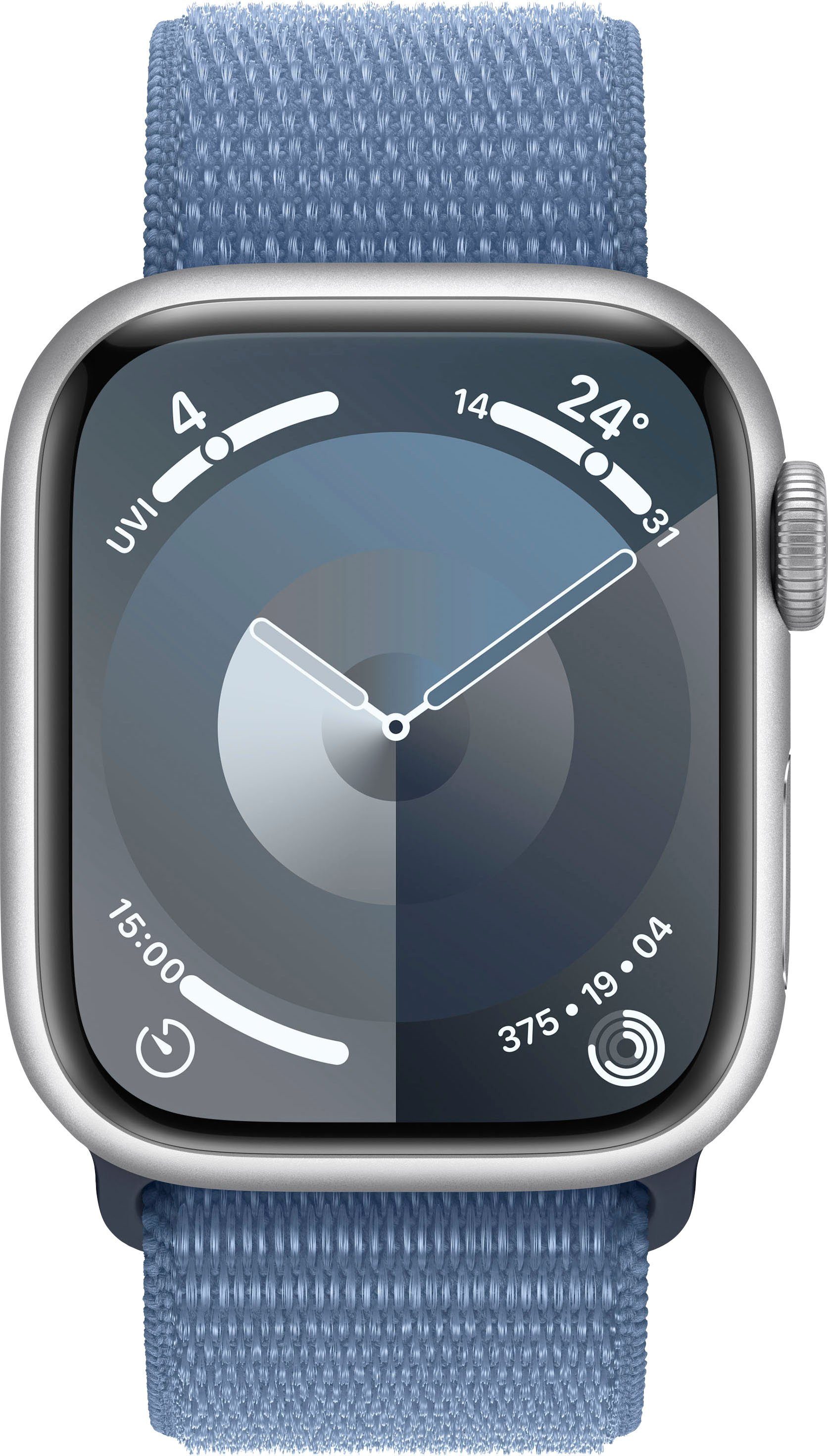 Aluminium Watch Apple | OS (4,1 Zoll, Silber Blau 9 Sport Smartwatch cm/1,69 41mm 10), Watch GPS Winter Series Loop