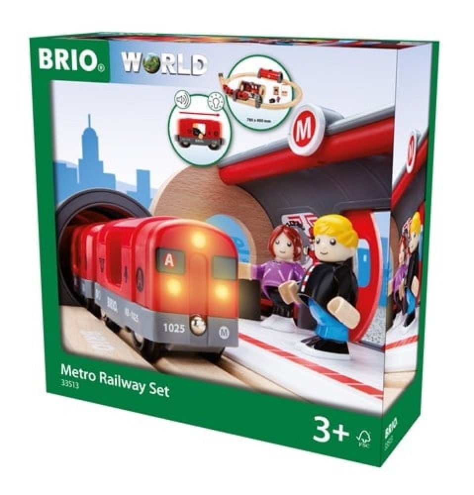 Spielzeugeisenbahn-Set Brio World Eisenbahn Set Metro Bahn Set 20 Teile 33513