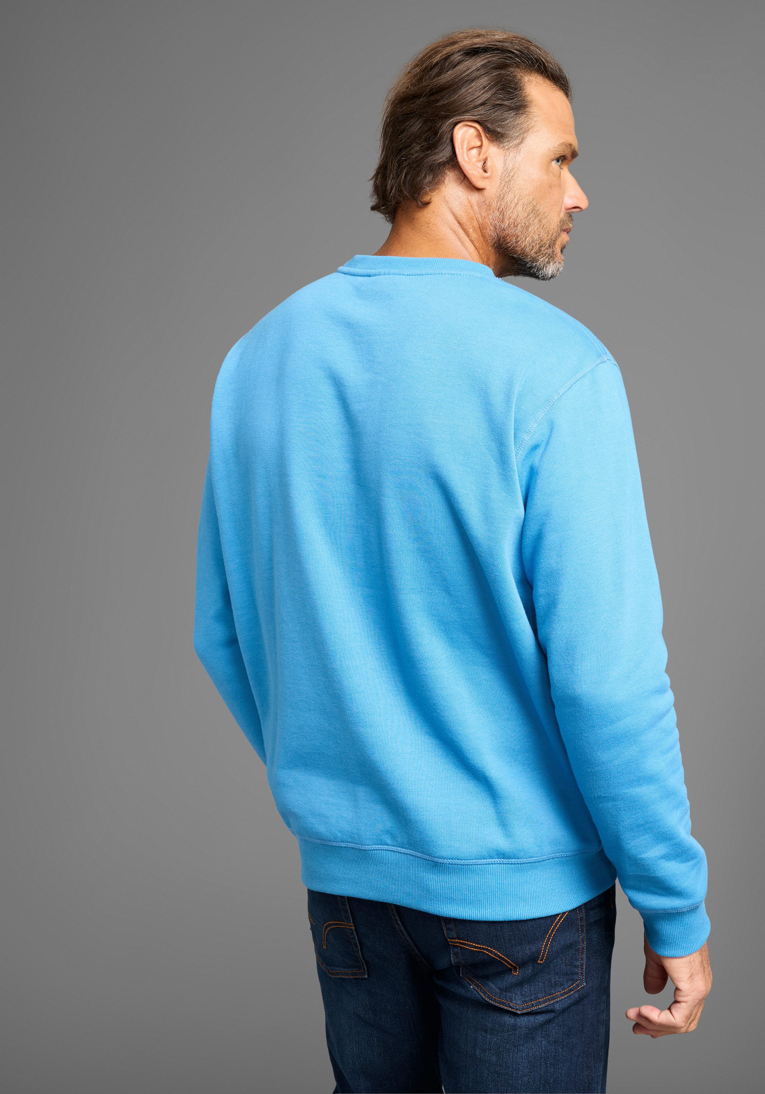 Man's World Sweatshirt Langarm, Basic-Stil, unifarben, günstig online kaufen