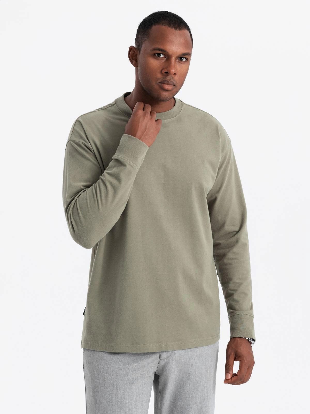 OMBRE Longsleeve Herren-Langarmshirt LOOSE FIT aus günstig online kaufen