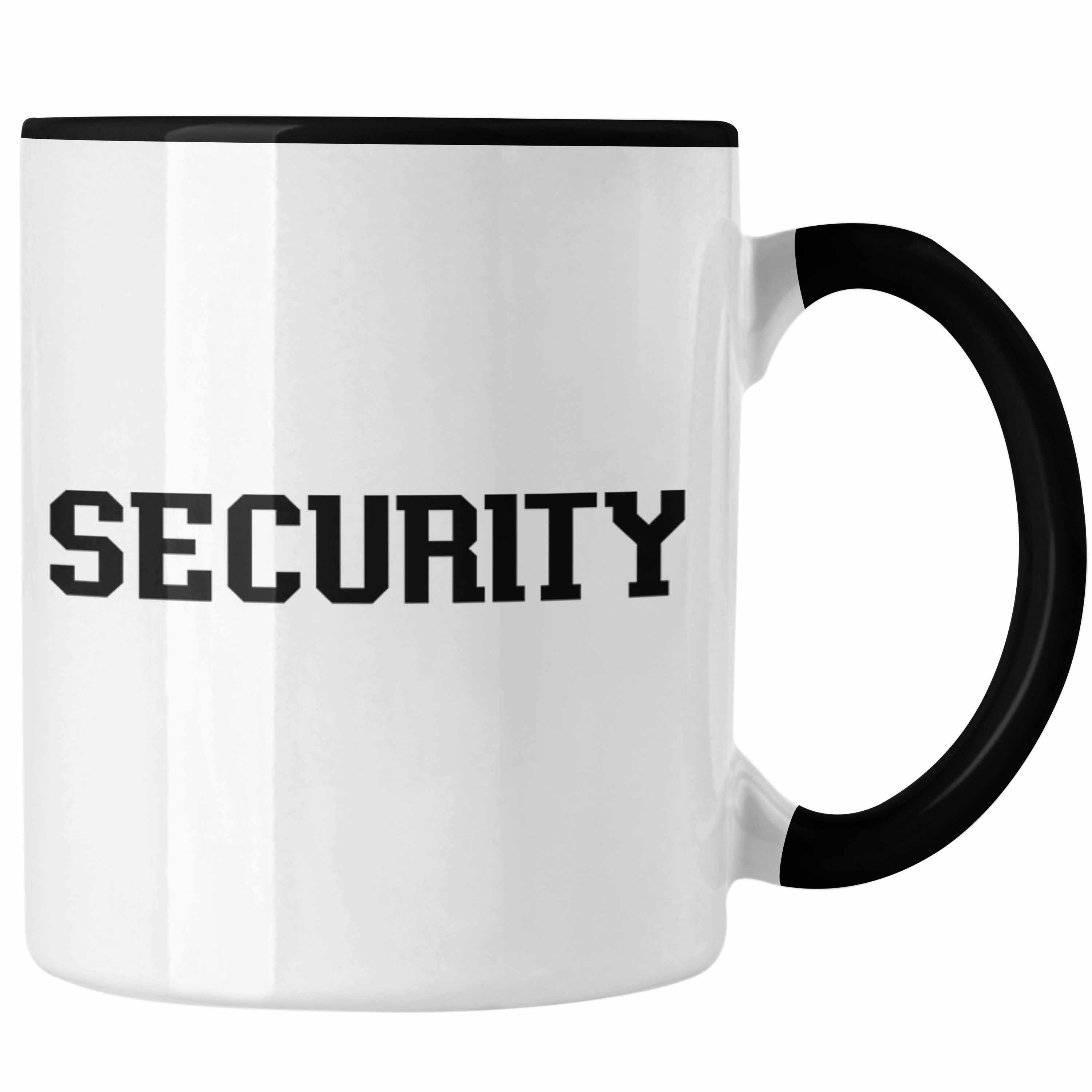 Trendation Tasse Security Tasse für Türsteher Wächter Geschenk für Beschützer Schwarz