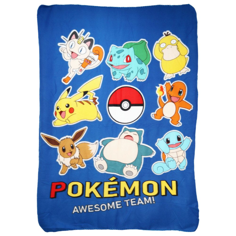 Kinderdecke Pokemon Pikachu und Freunde Kinder Fleecedecke leichte Kuscheldecke, POKÉMON, 100x140 cm