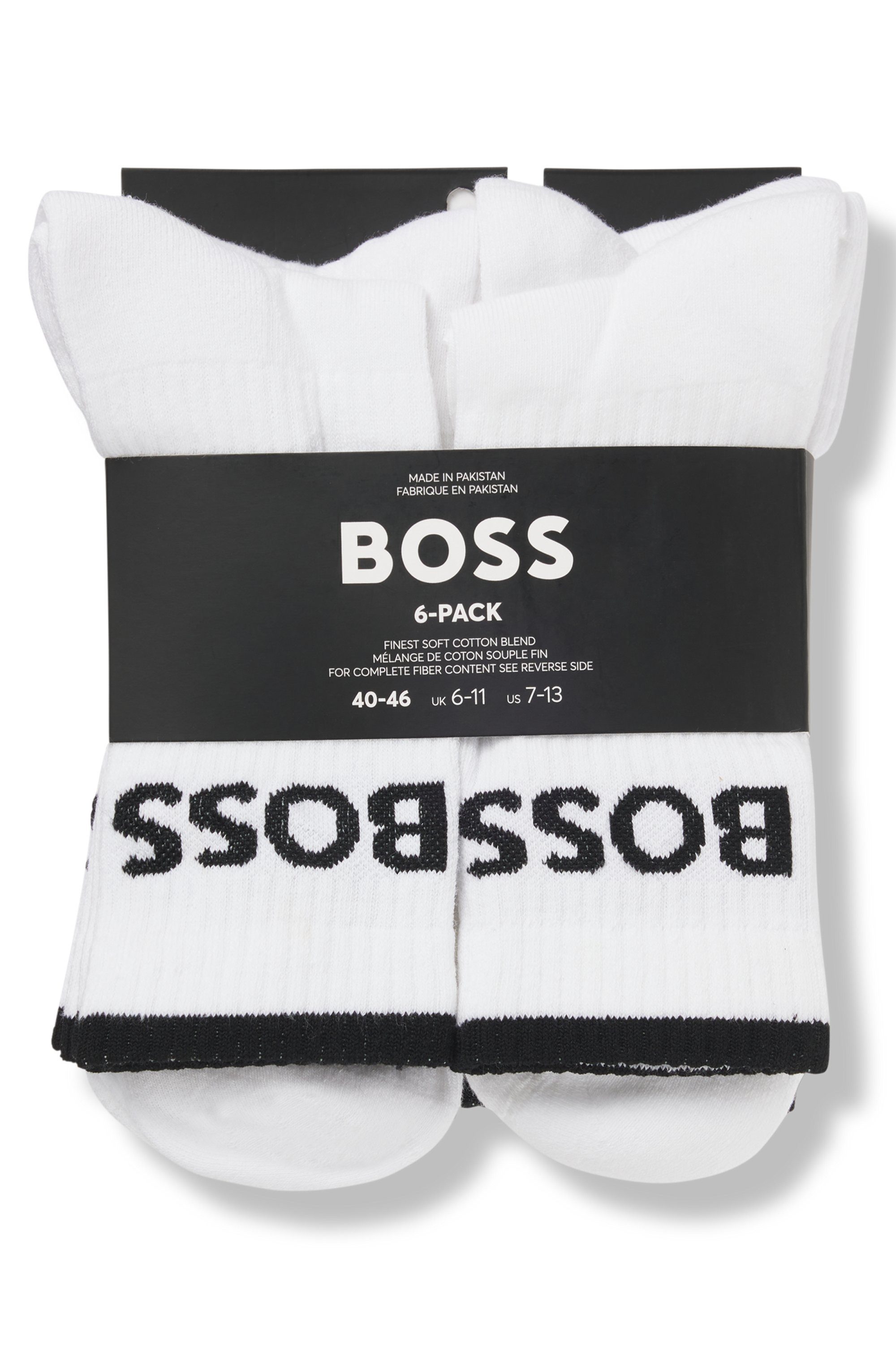 BOSS Businesssocken 6P QS Stripe CC (Packung, 6-Paar, 6er) mit BOSS Schriftzug