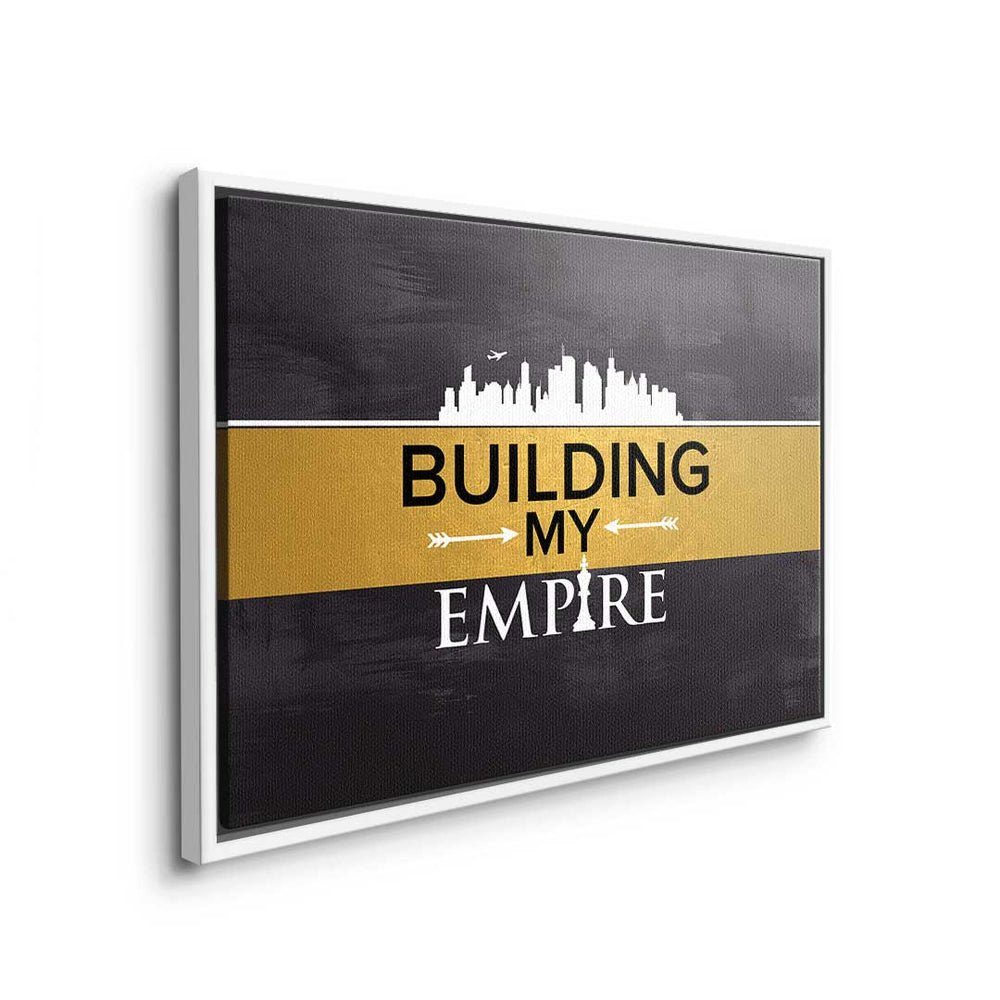 silberner Empire DOTCOMCANVAS® - my Leinwandbild, Off Building Motivation - Leinwandbild - Rahmen Mindset Premium