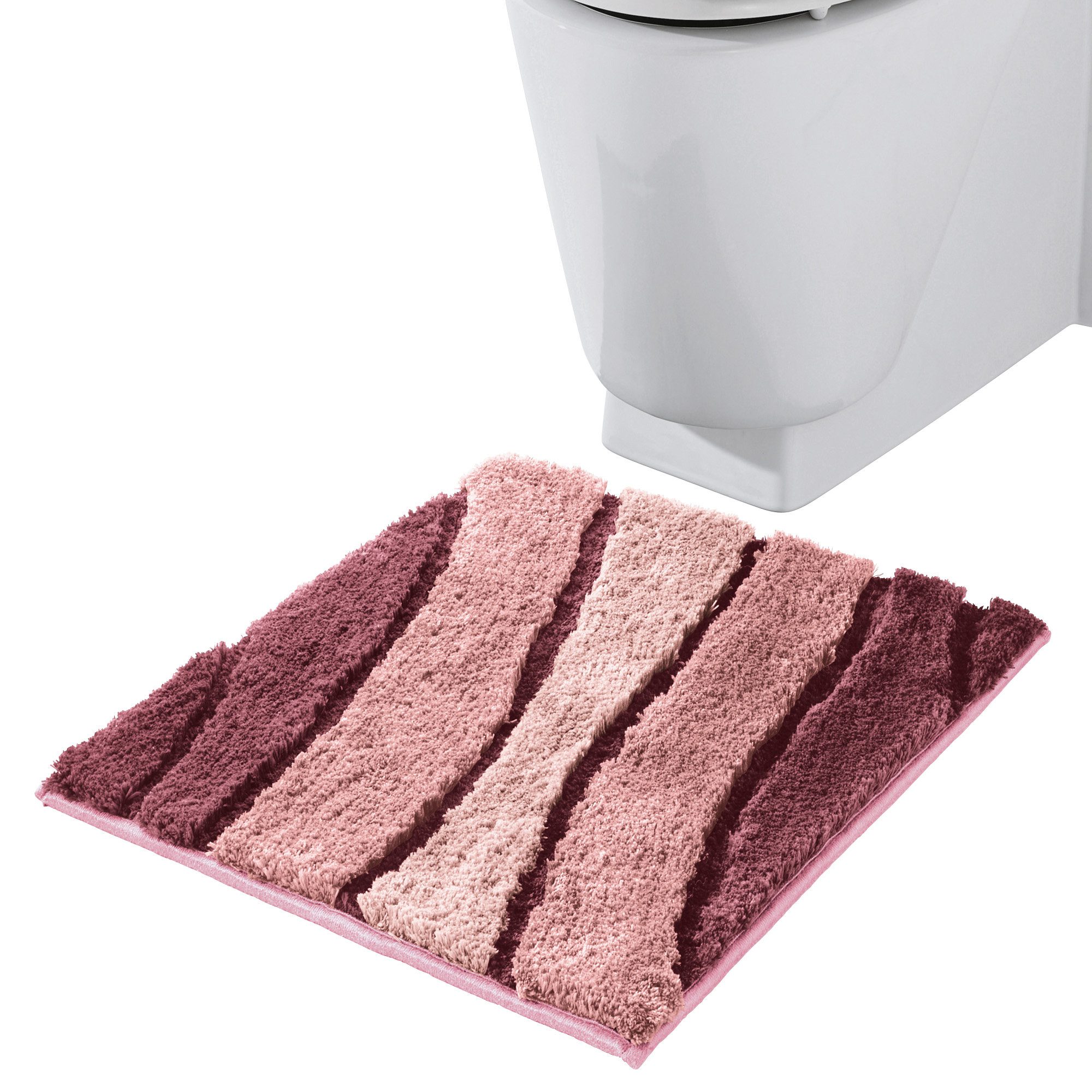 REDBEST Badematte WC-Vorlage "Louisville", Höhe 20 mm, eckig, Streifen günstig online kaufen