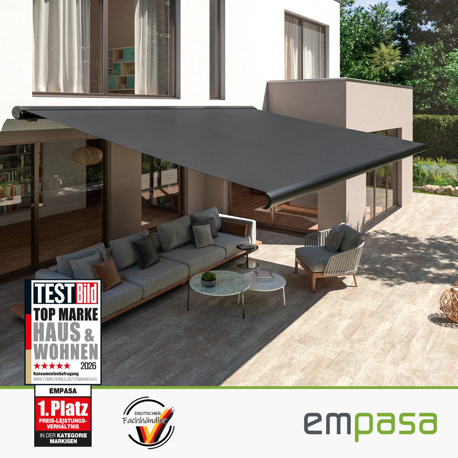 empasa Kassettenmarkise "PROFI" Markise Vollkassettenmarkise elektrisch