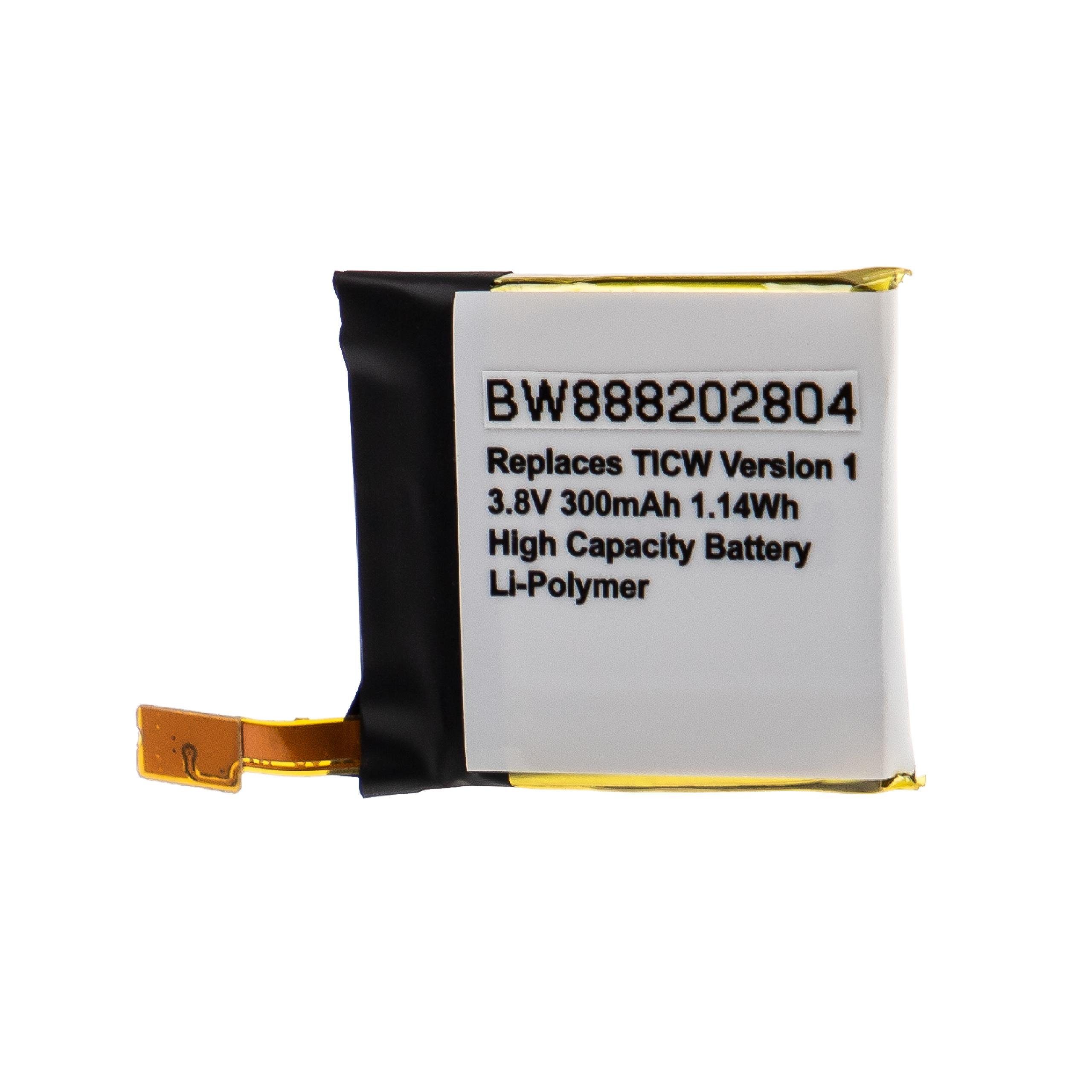 vhbw kompatibel mit TicWatch 1 Akku Li-Polymer 300 mAh (3,8 V) | Akkus und PowerBanks