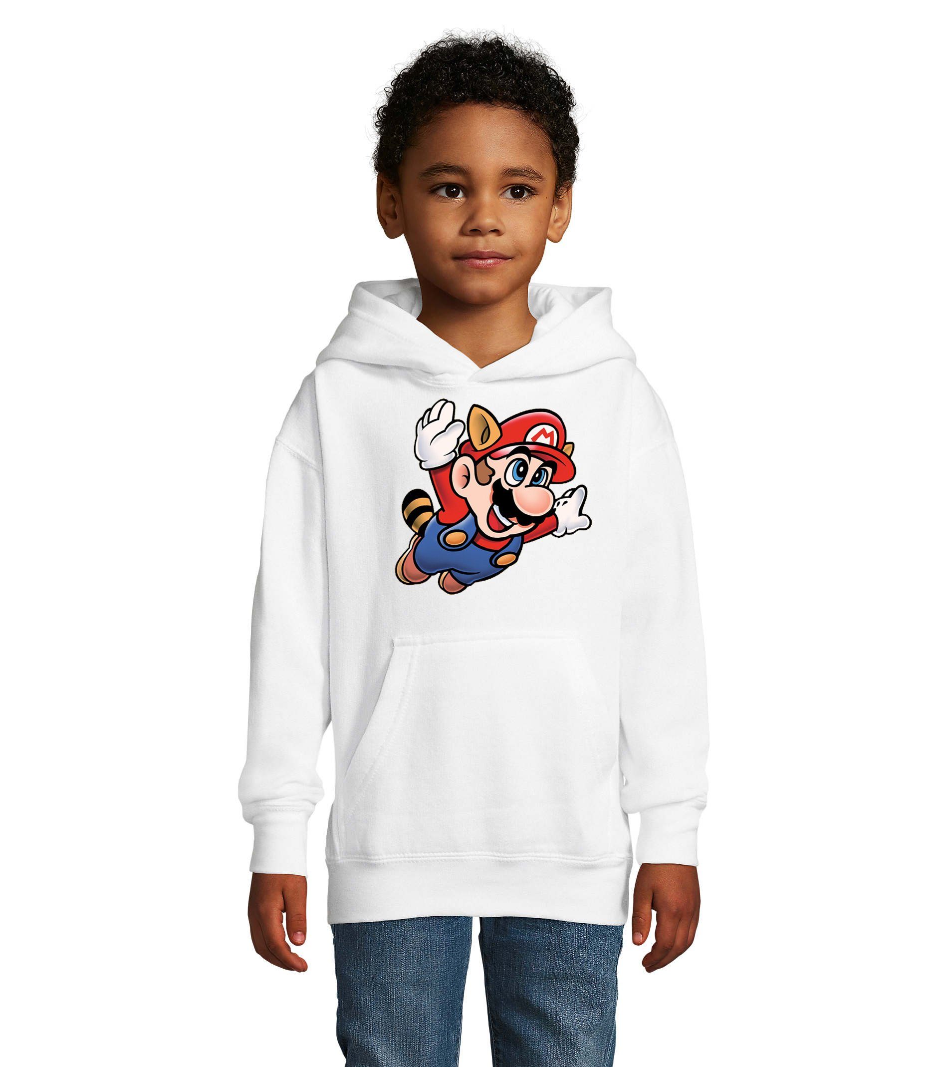 Blondie & Brownie Hoodie Kinder Jungen & Mädchen Super Mario 3 Fligh Nintendo mit Kapuze Weiss