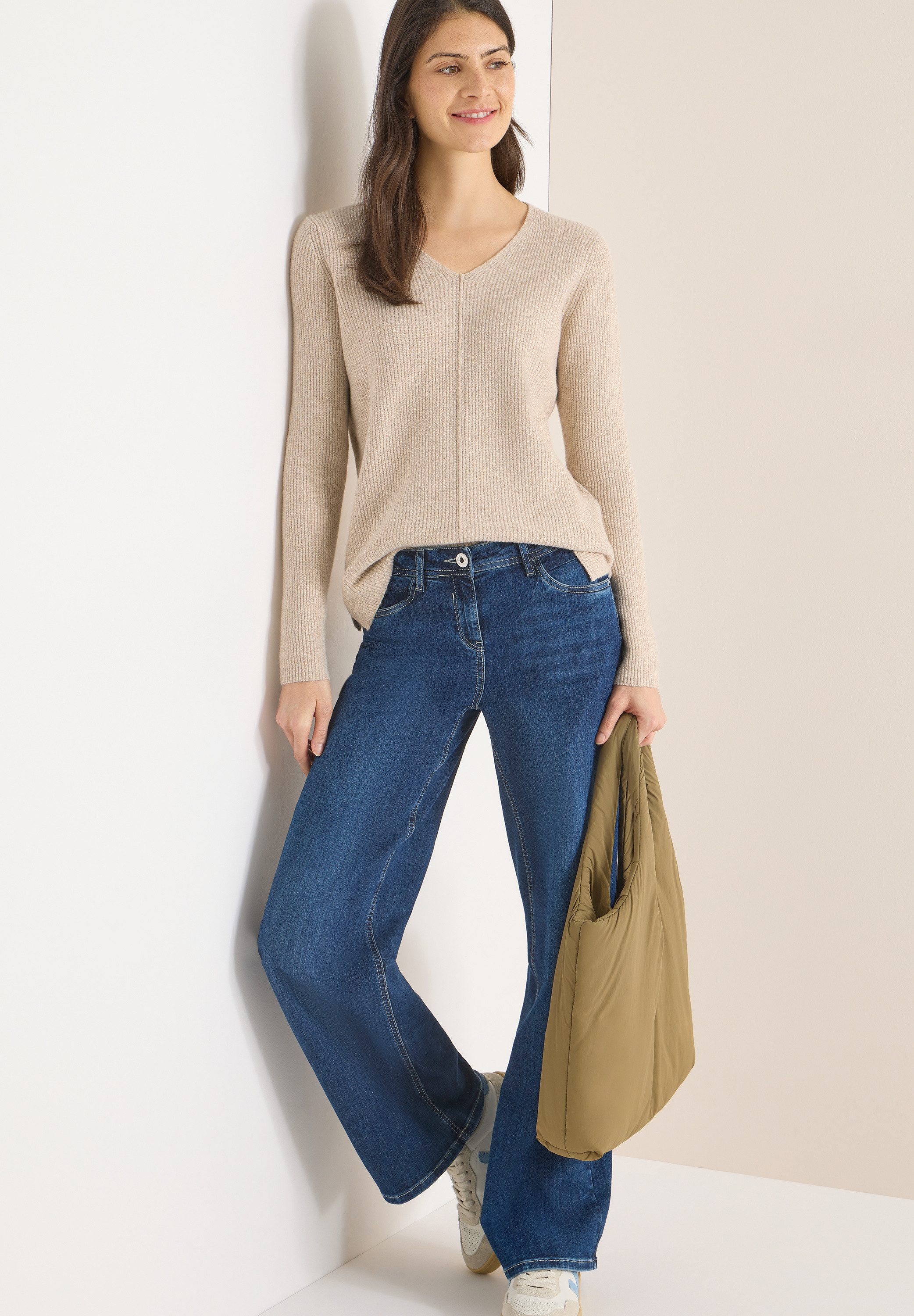 CECIL Strickpullover mit V-Ausschnitt